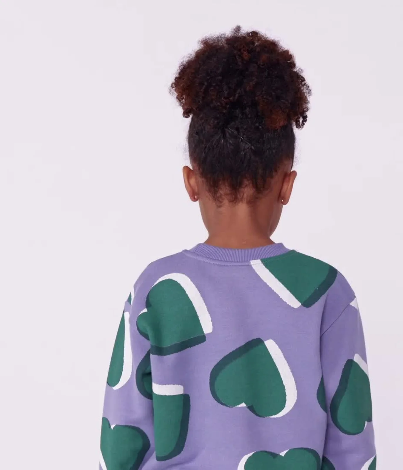Children's cotton sweatshirt printed with hearts