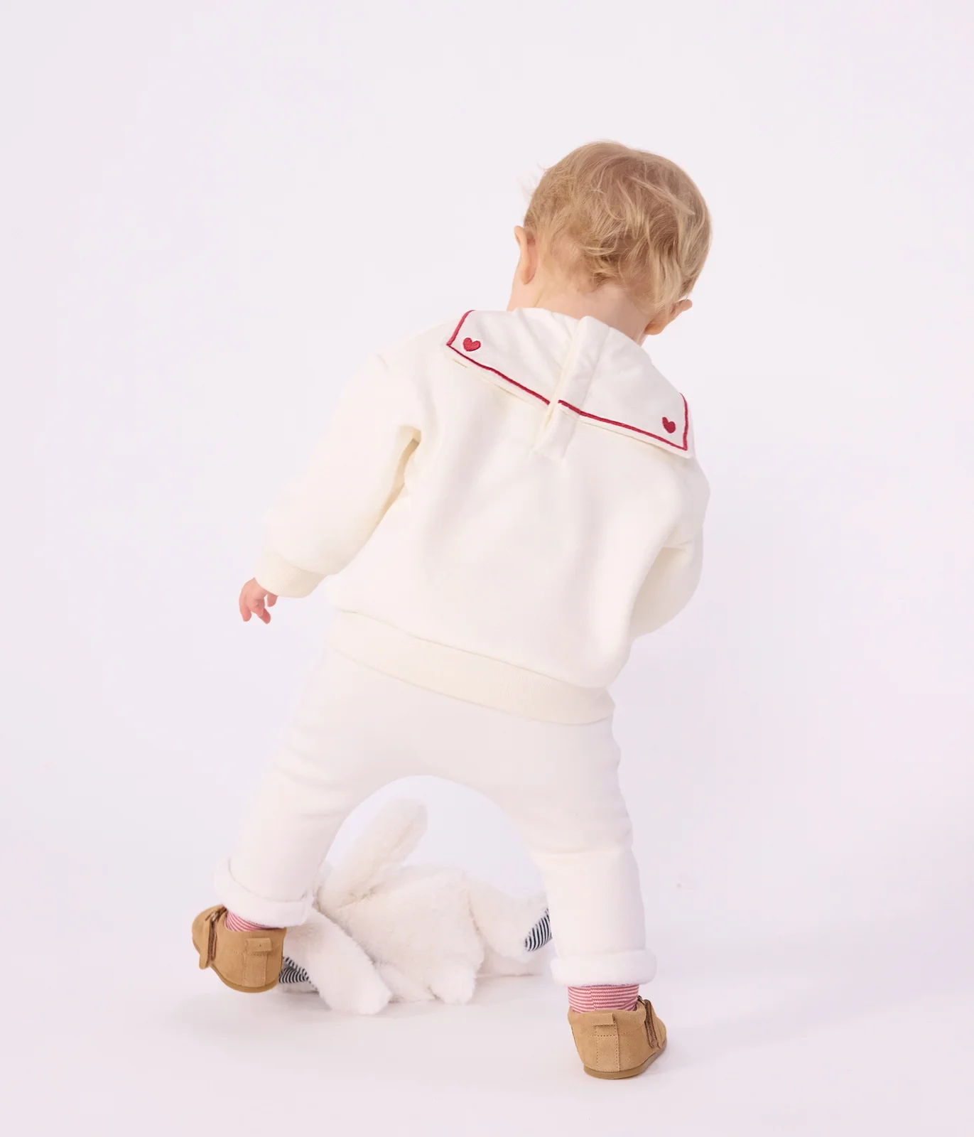 Solid-color cotton baby Trousers with an elasticated waistband