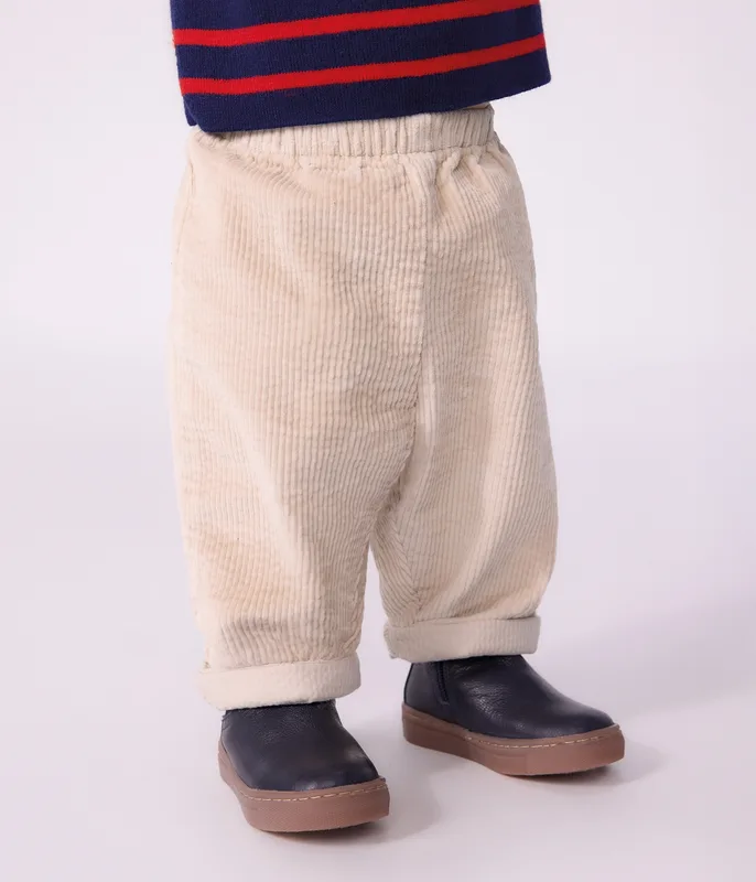Babies' plain corduroy trousers