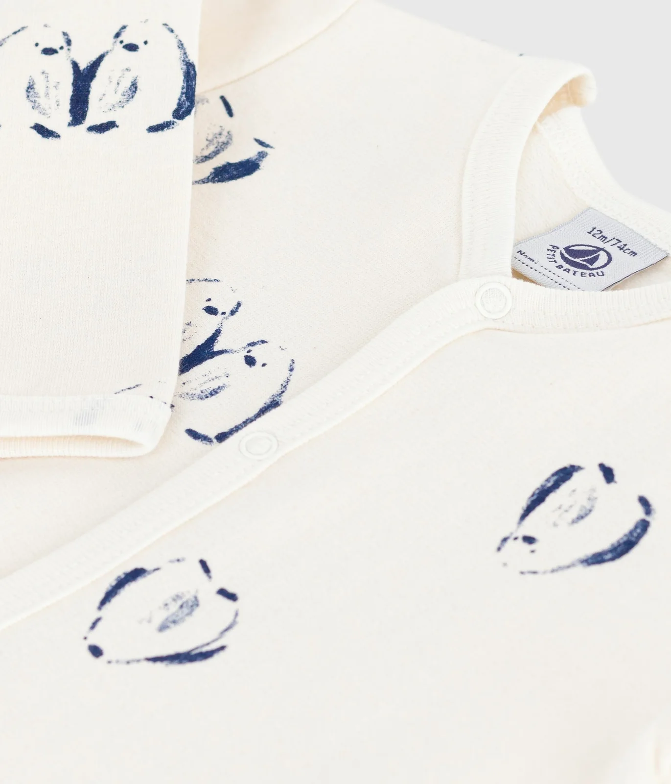 Babies' floral-print brushed fleece pyjamas with a petal collar