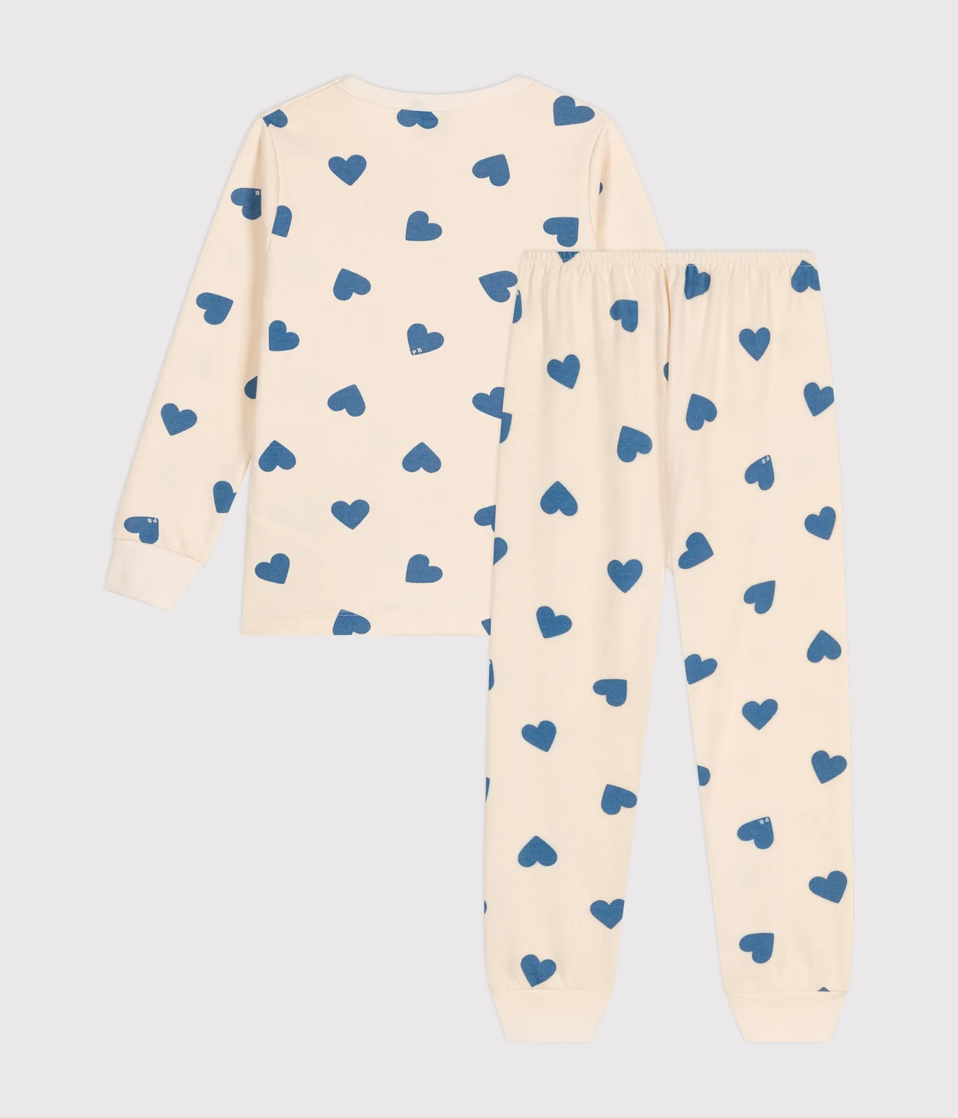 Children's pyjamas in heart print brushed fleece