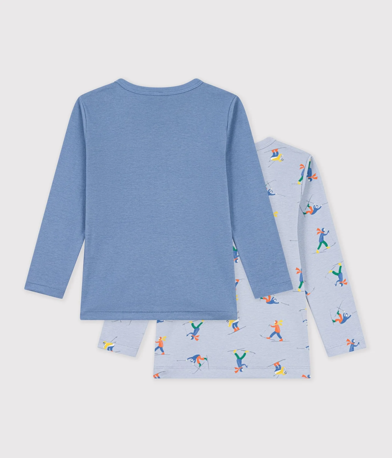 Pack of children's long-sleeved printed cotton T-shirts