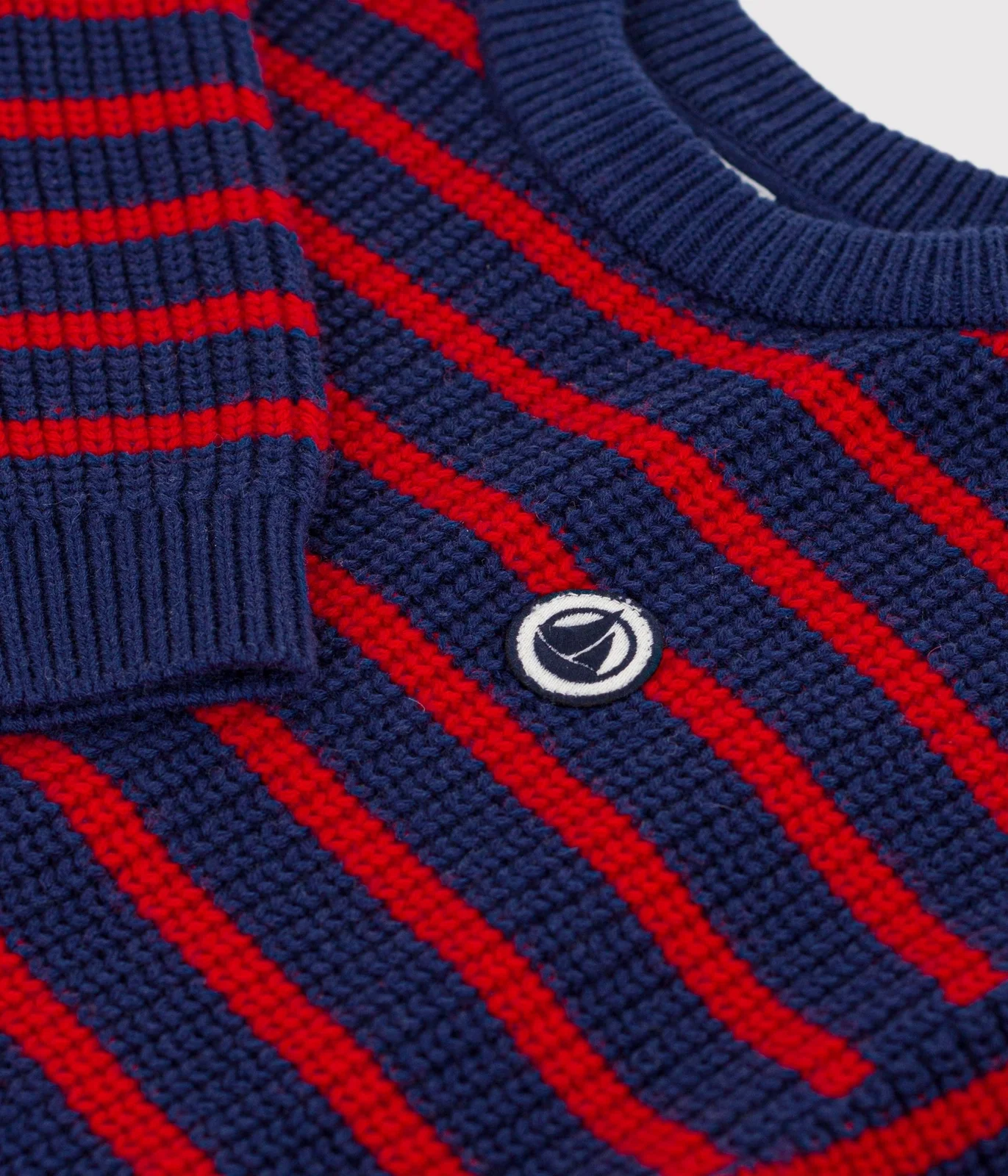 Children's stripy jumper in wool and cotton