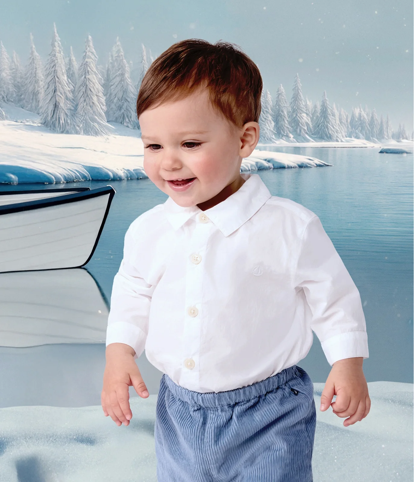 Babies' plain cotton shirt