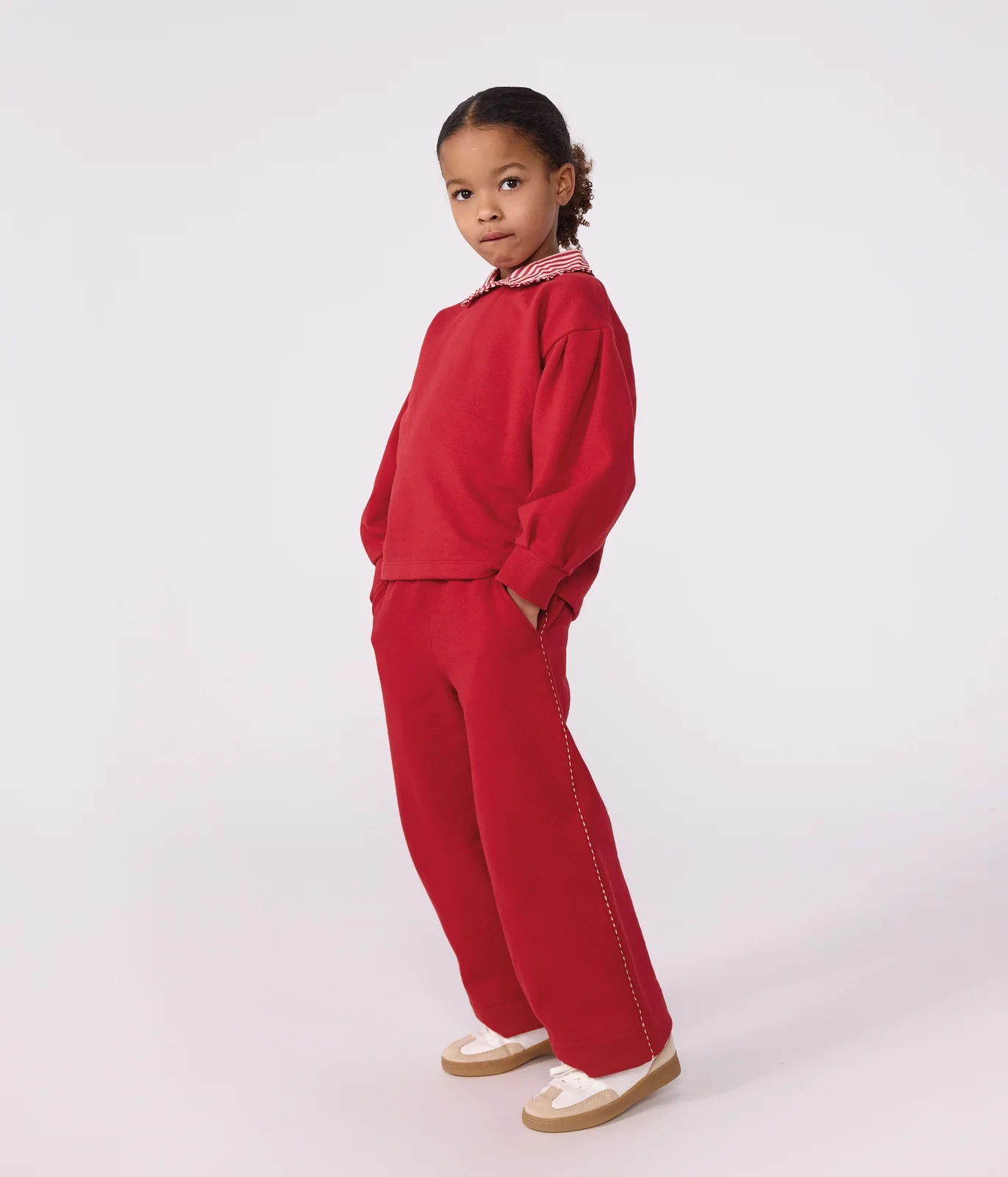Children's wide-leg cotton jogging bottoms