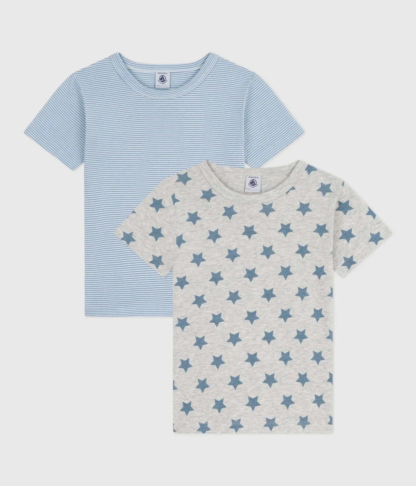 Pack of children's short-sleeved star-print cotton T-shirts