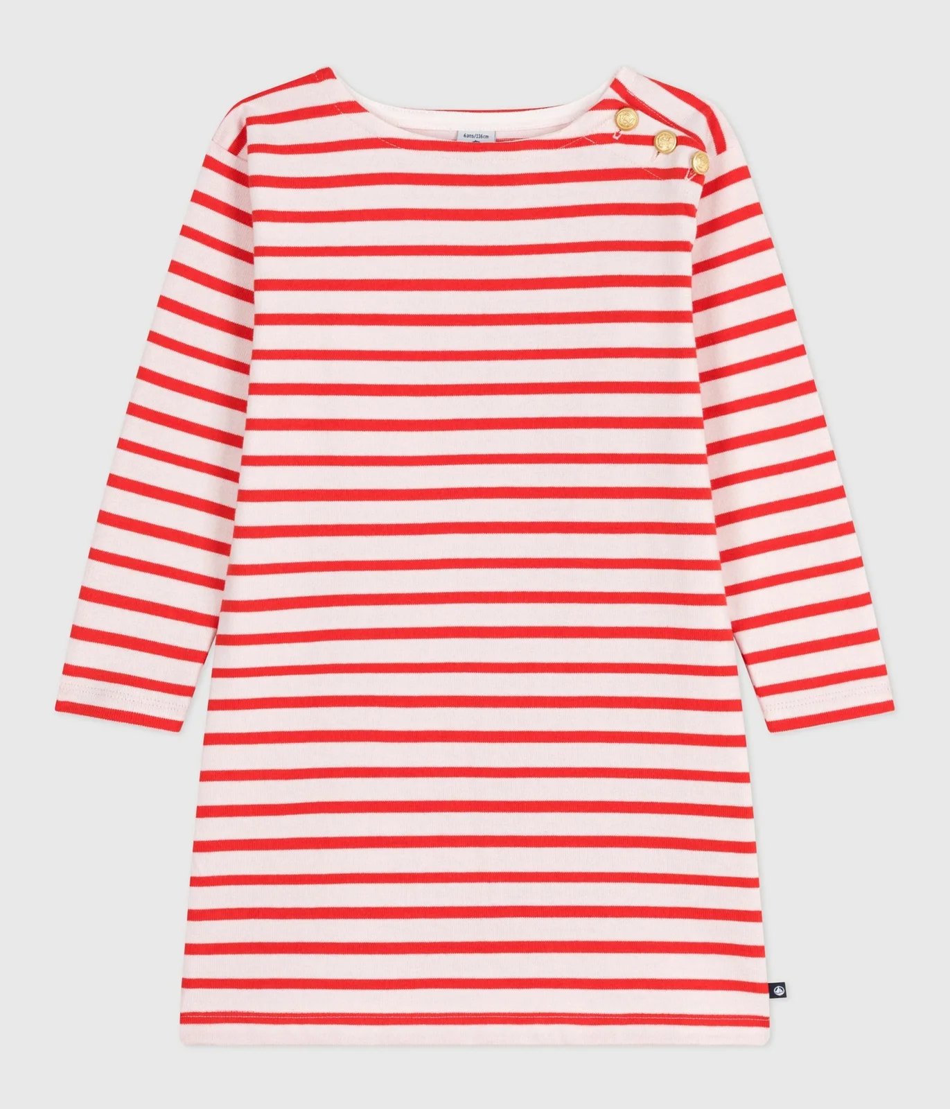 Children's long-sleeved stripy cotton dress