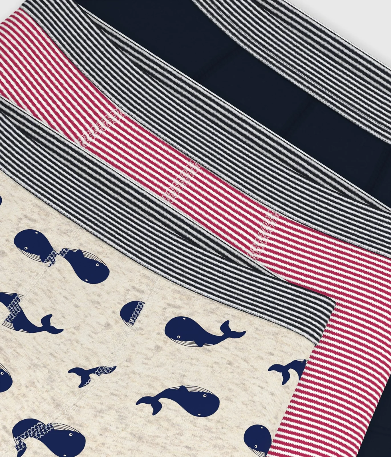 Children's whale-print cotton boxers - 3-Pack