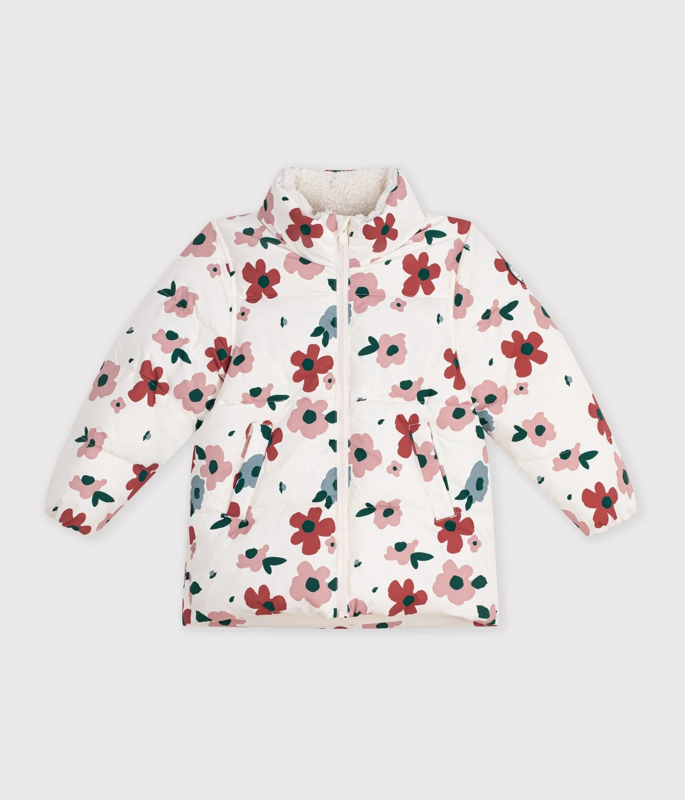 Children's floral pattern puffer jacket