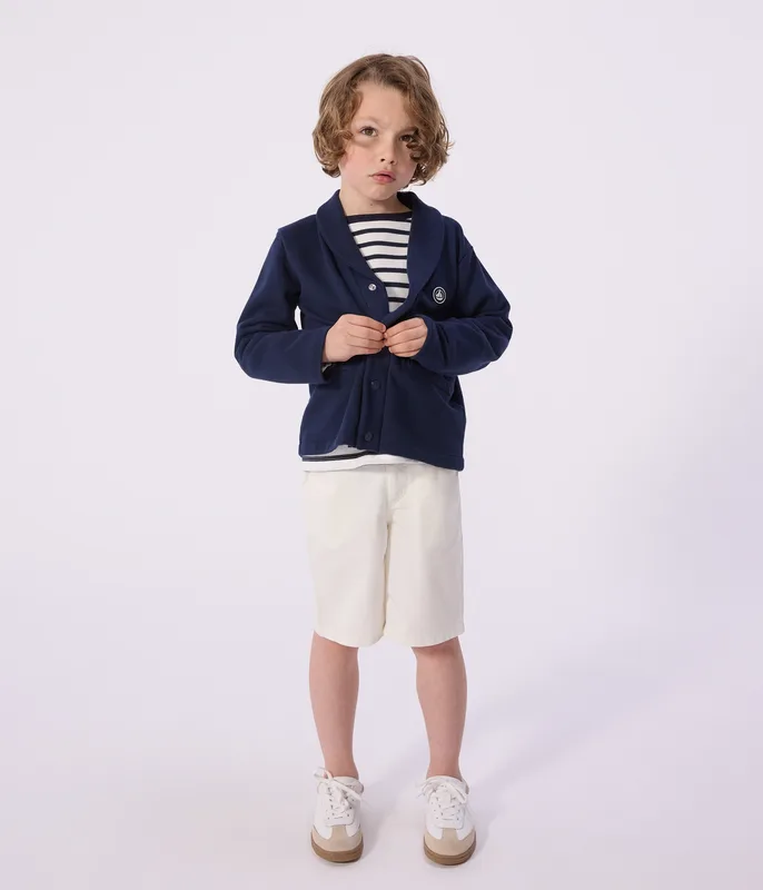 Children's plain cotton cardigan