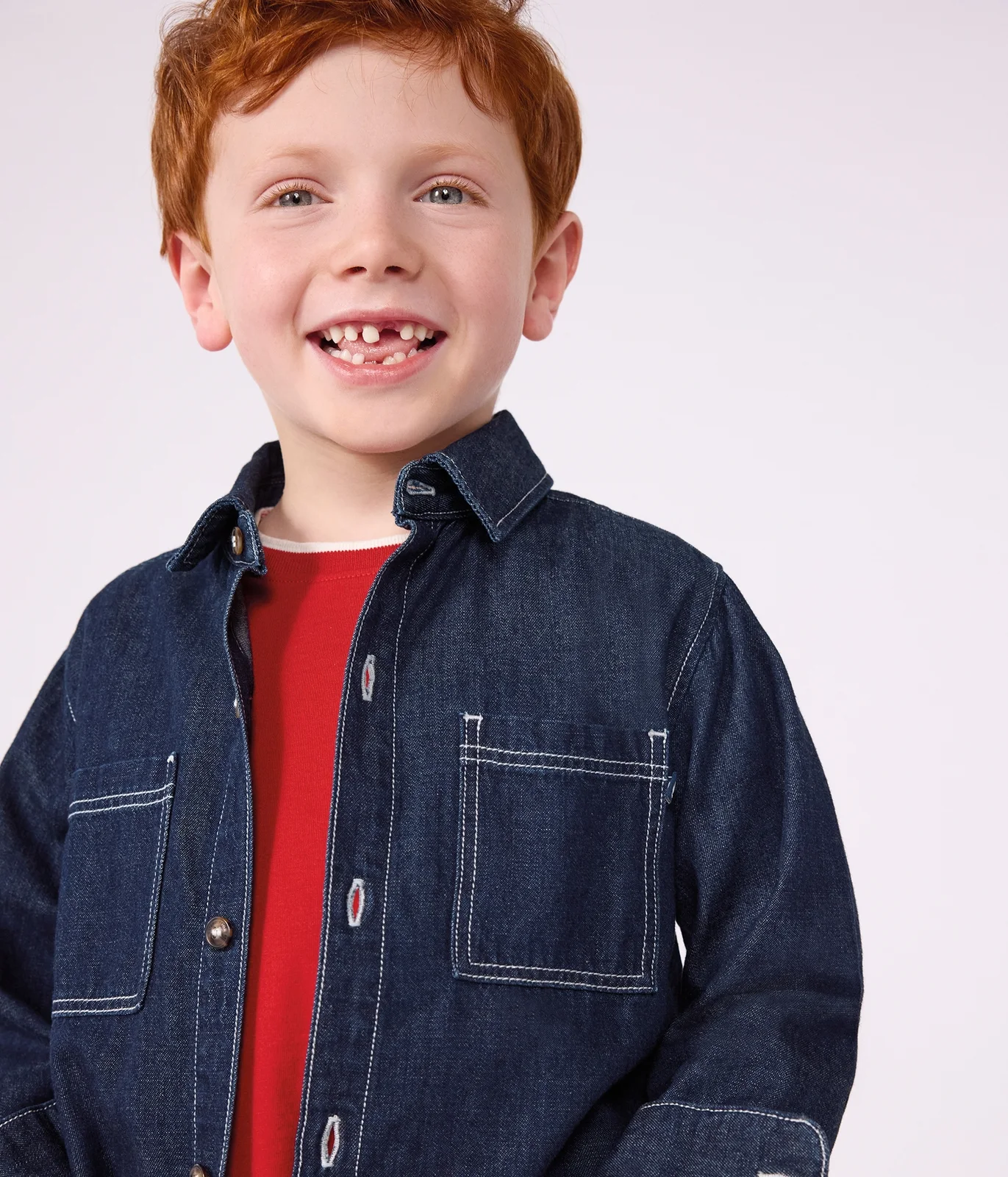 Children's plain denim shirt