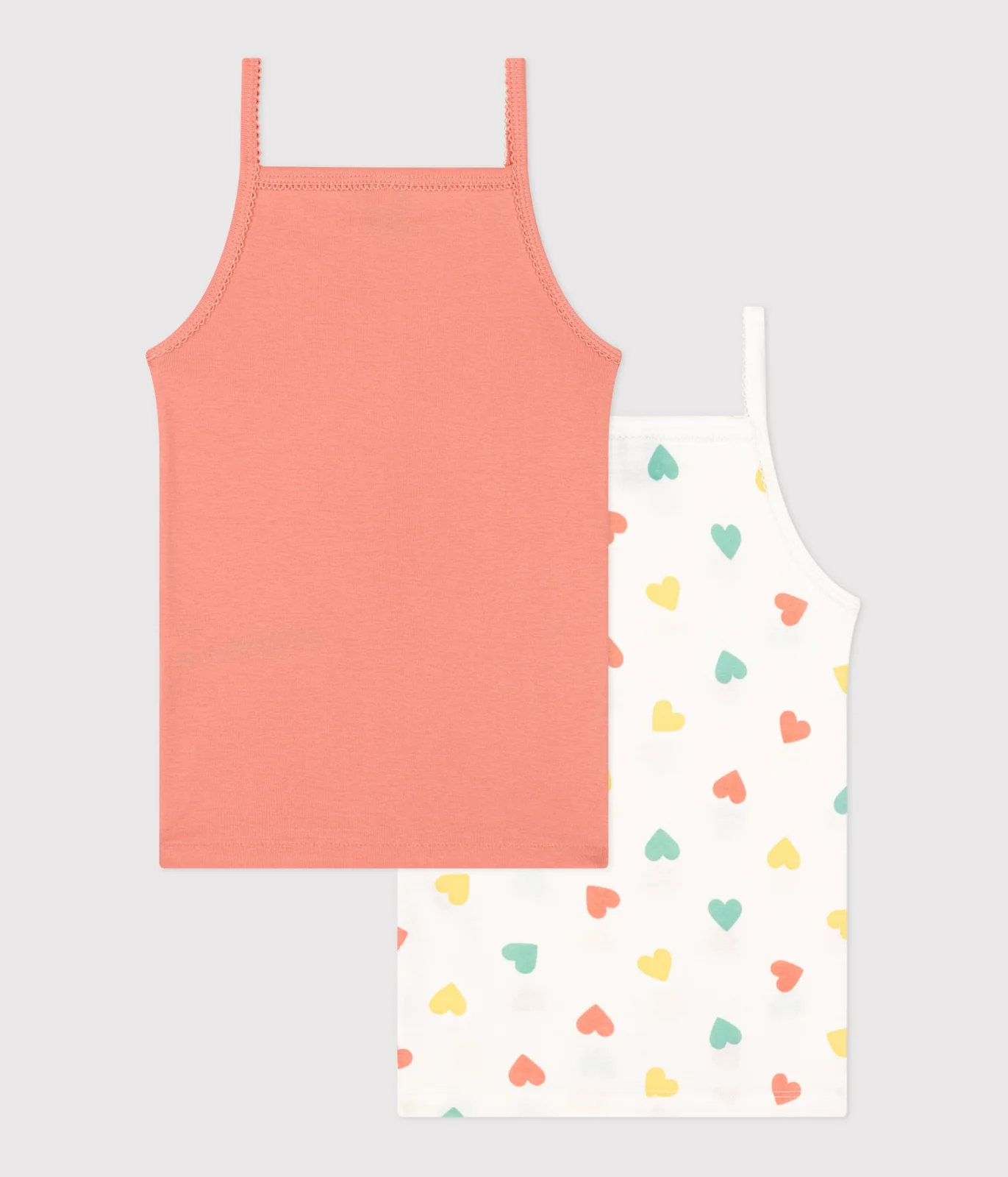 Children's heart print cotton tank tops - 2-pack