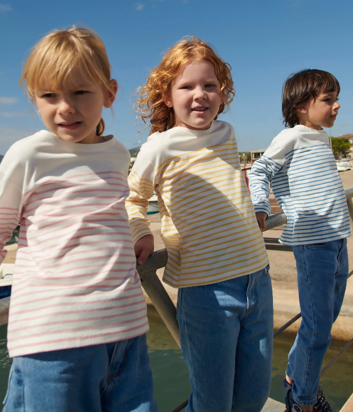 Children's long-sleeved cotton Breton T-shirt