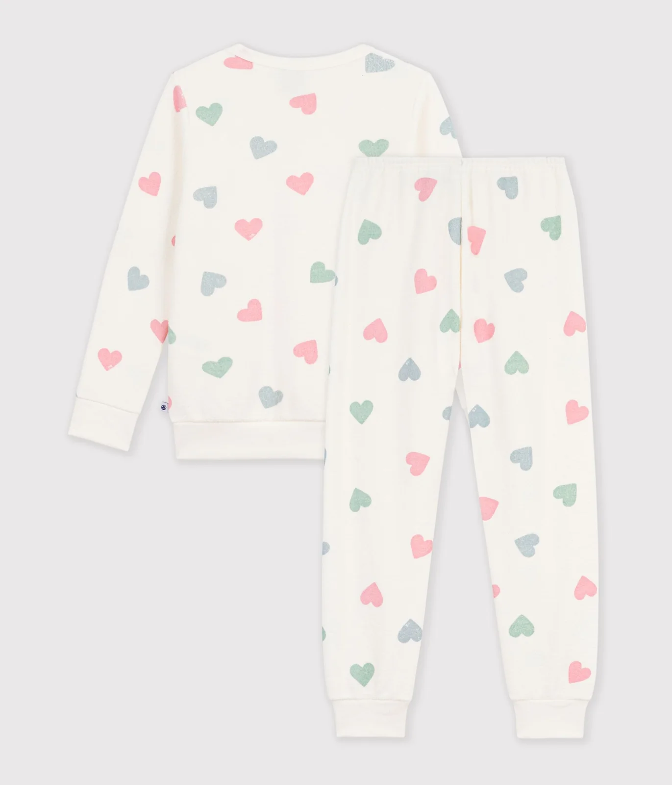 Children's cotton terry pyjamas with hearts