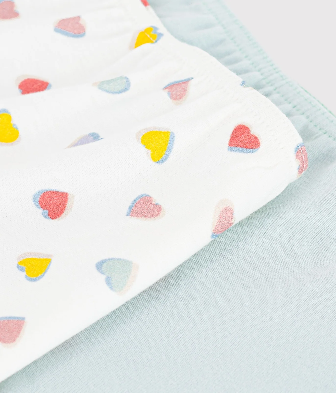 Pack of childrens' long cotton shorties with hearts