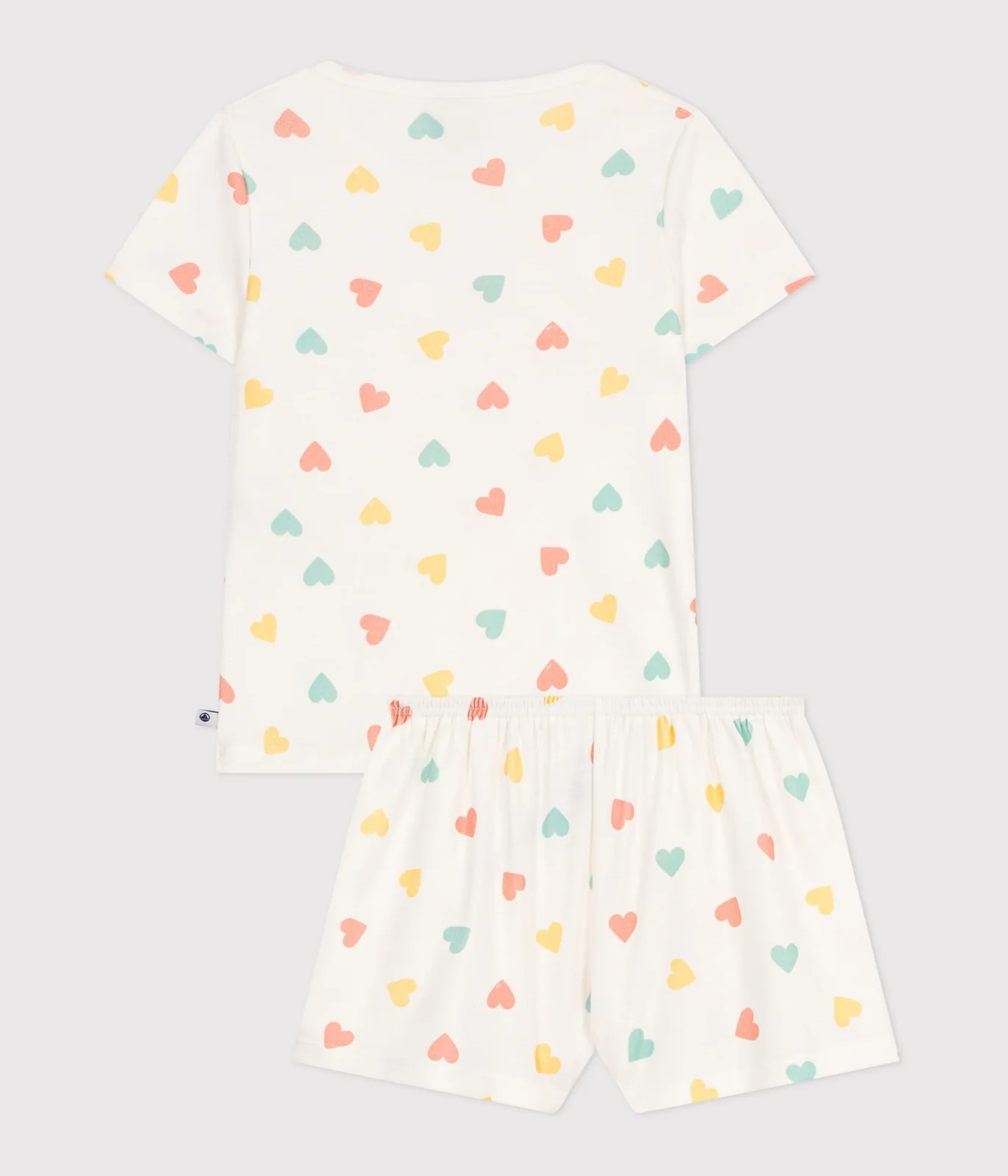 Children's short heart print cotton pyjamas