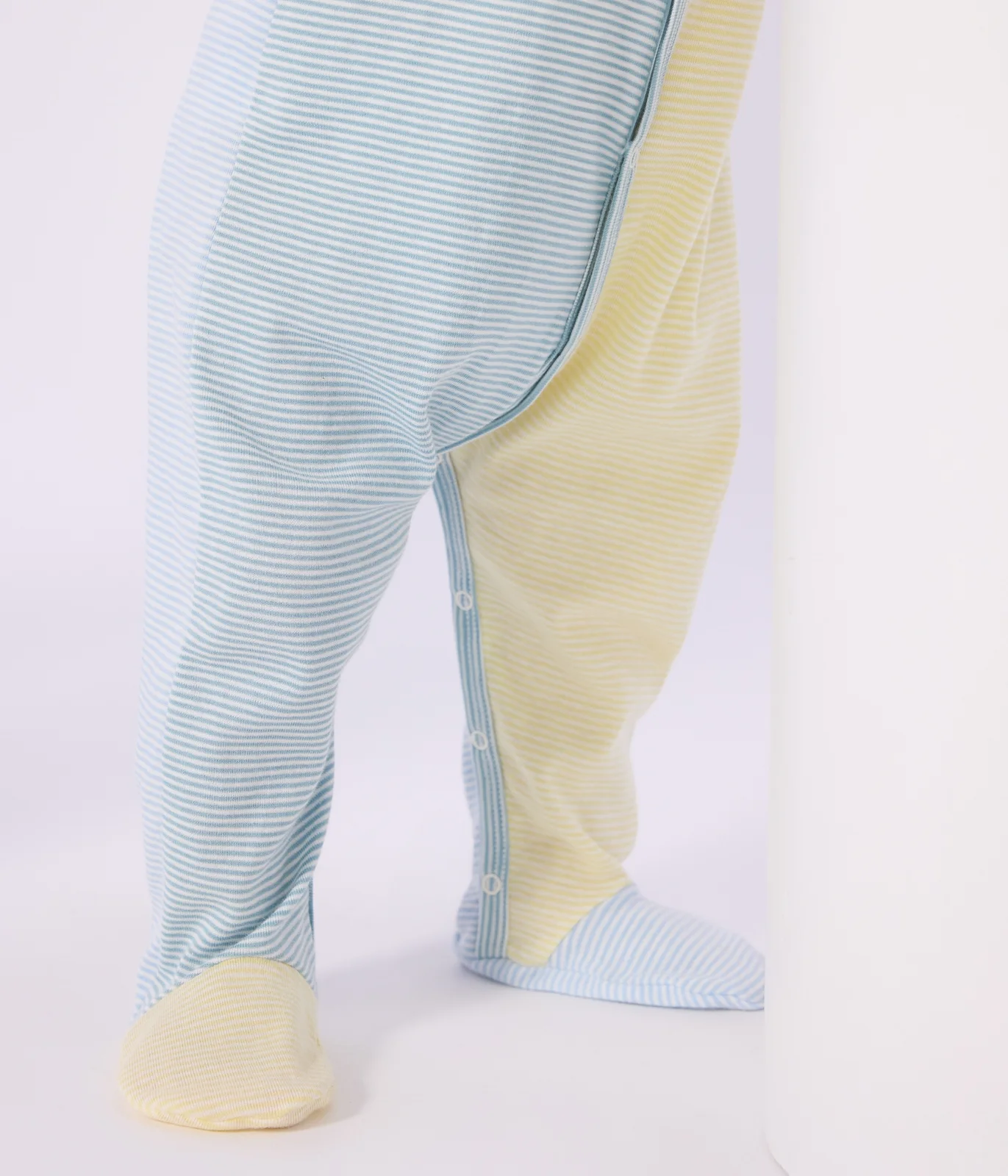 Babies' stripy printed cotton pyjama suit