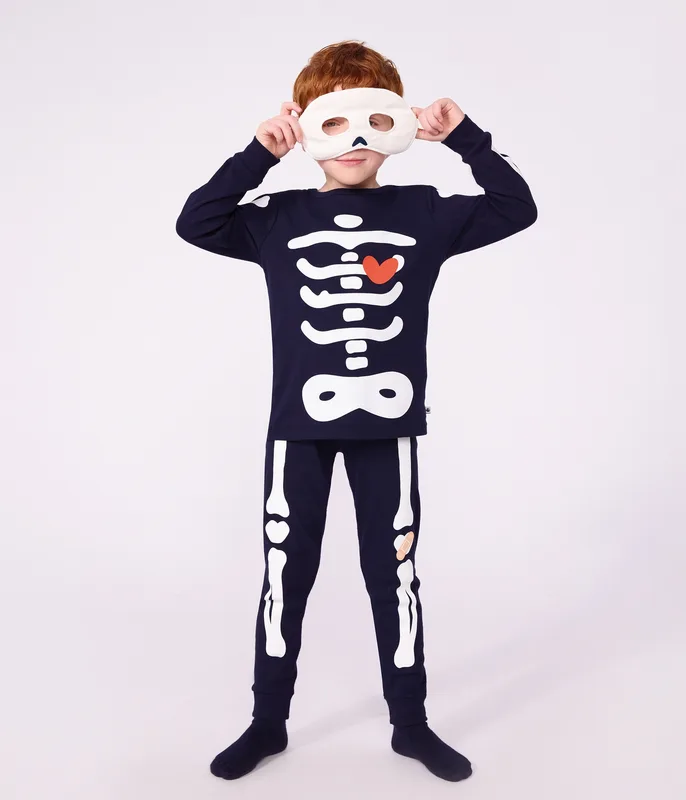 Children's cotton skeleton costume pyjamas