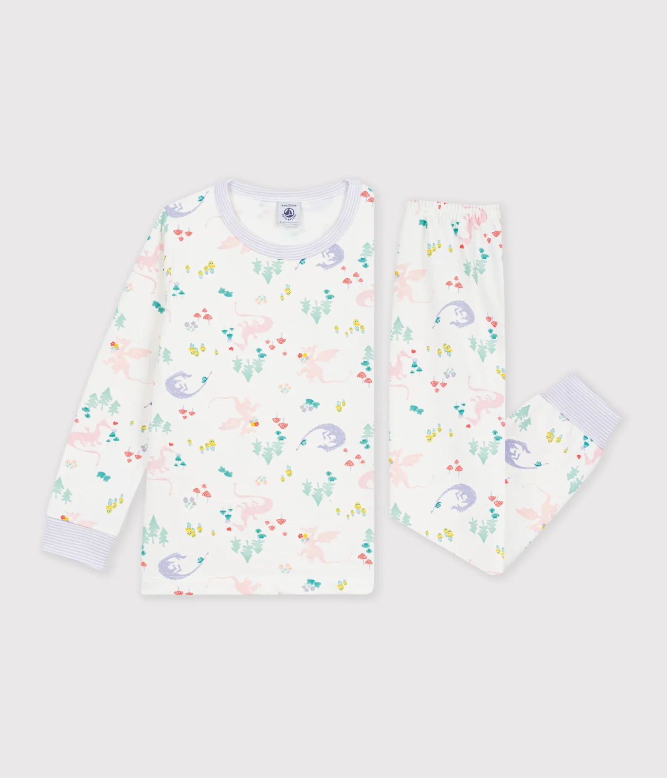 Children's pyjamas in fleece with a dragon print