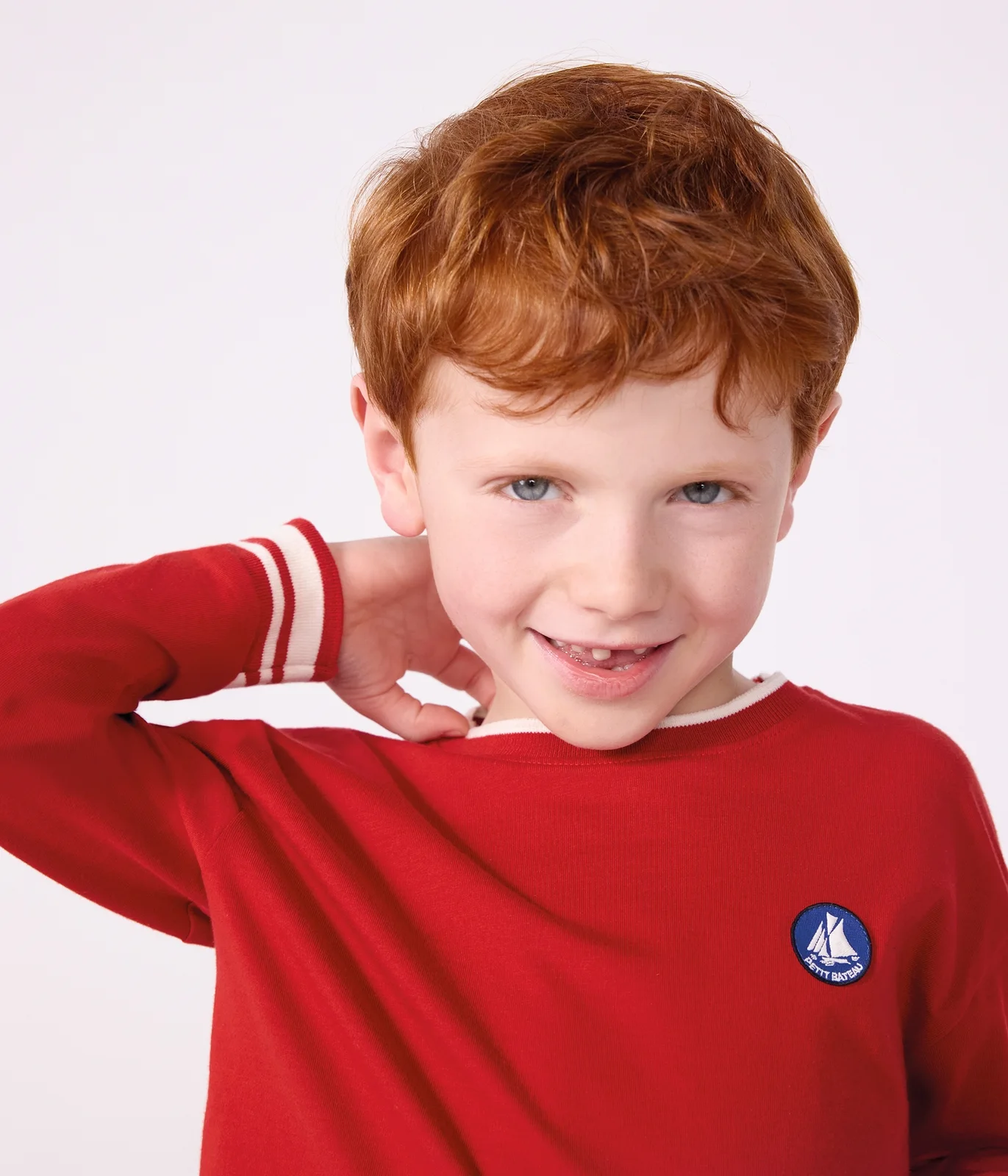Children's long-sleeved plain cotton T-shirt