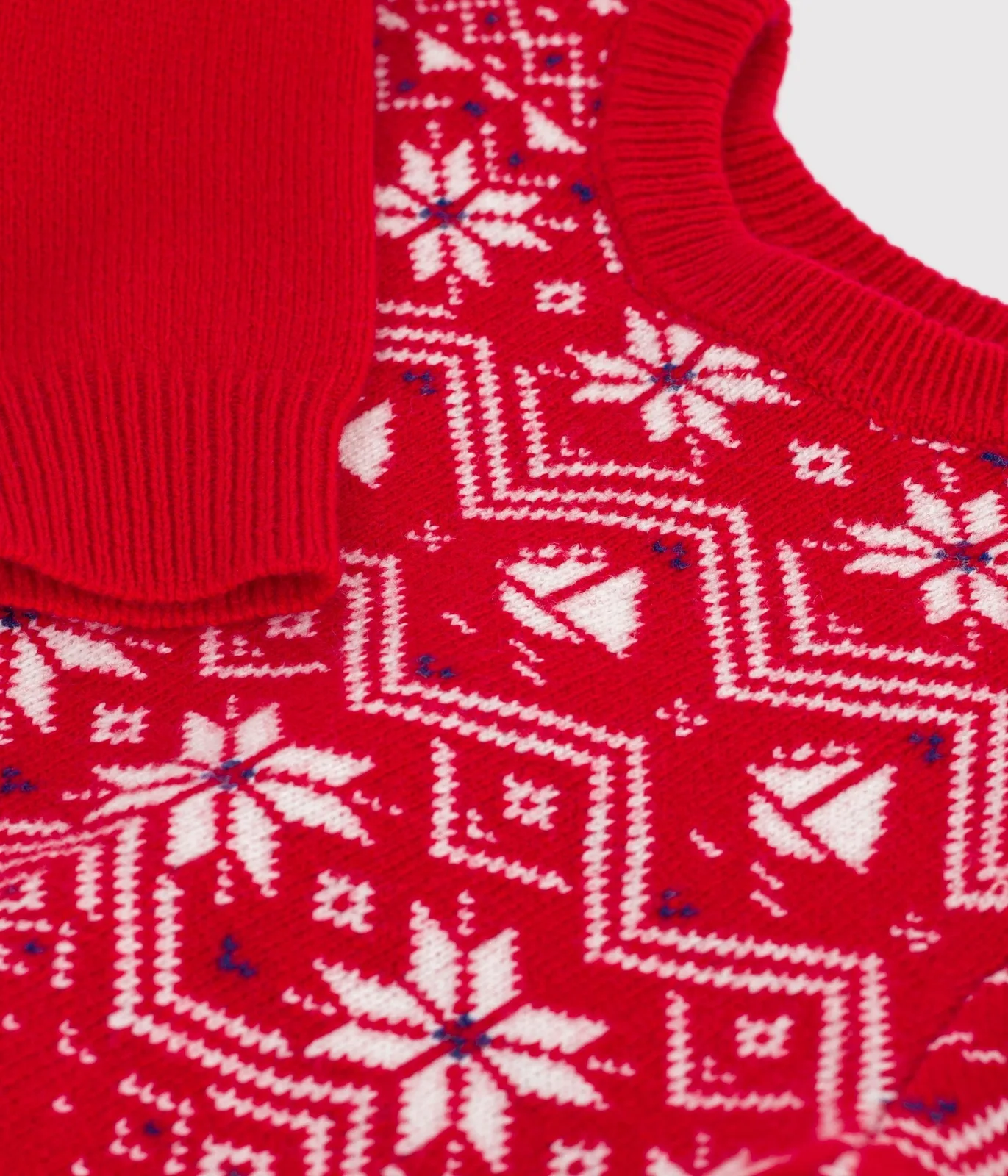 Children's wool and cotton jacquard jumper