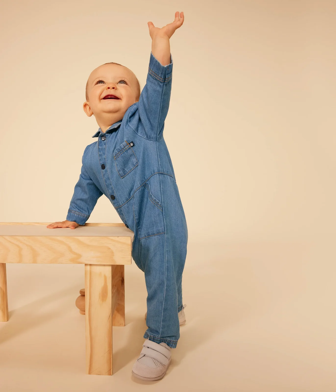 Babies' Long Denim Jumpsuit