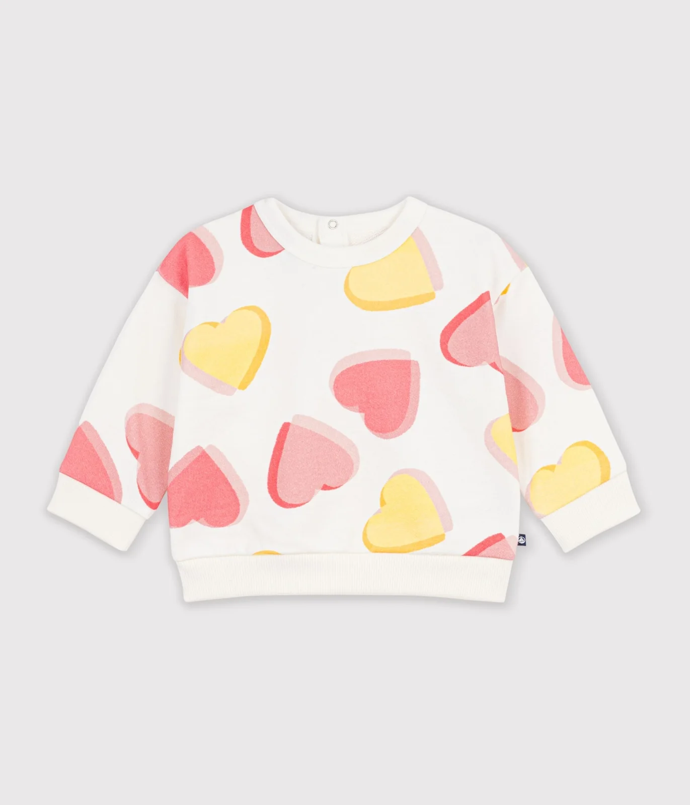 Babies' heart-print cotton sweatshirt