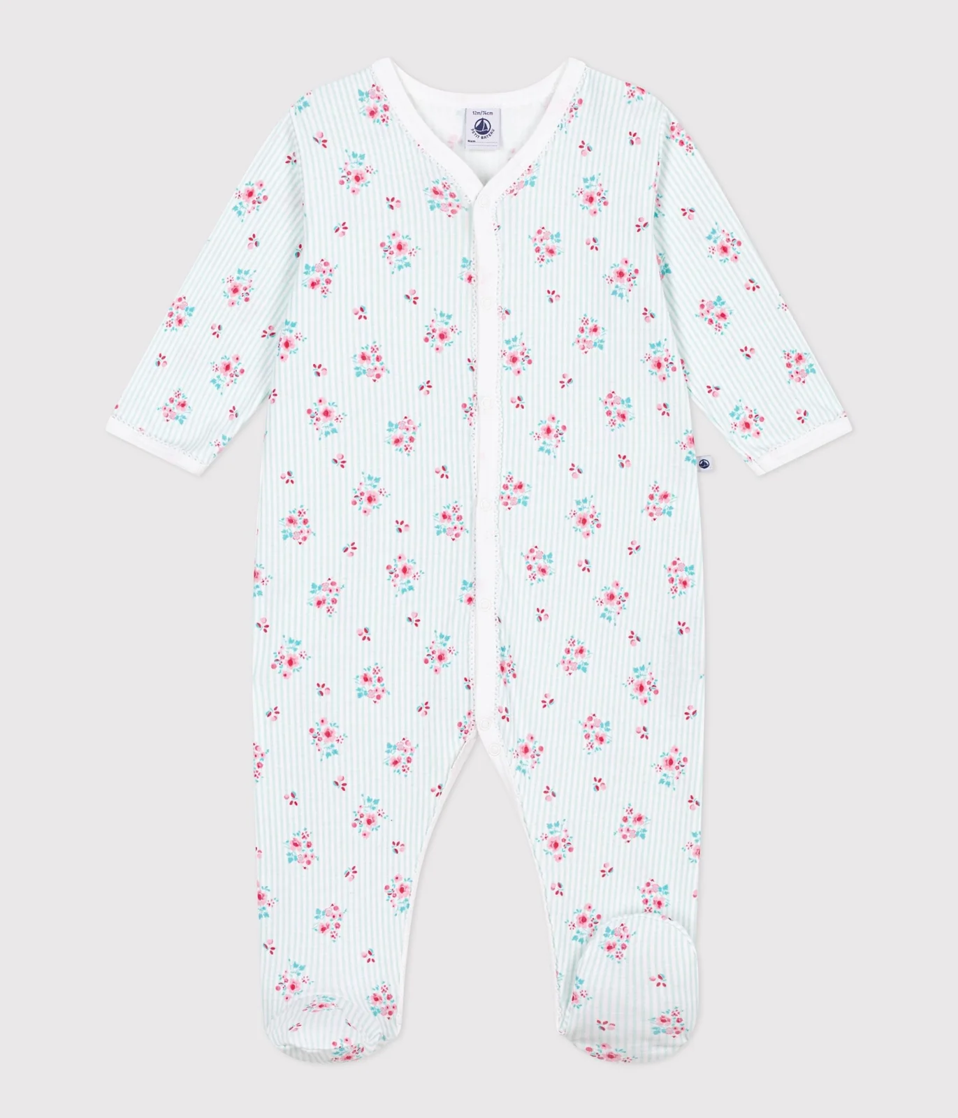 Babies' floral print cotton pyjamas