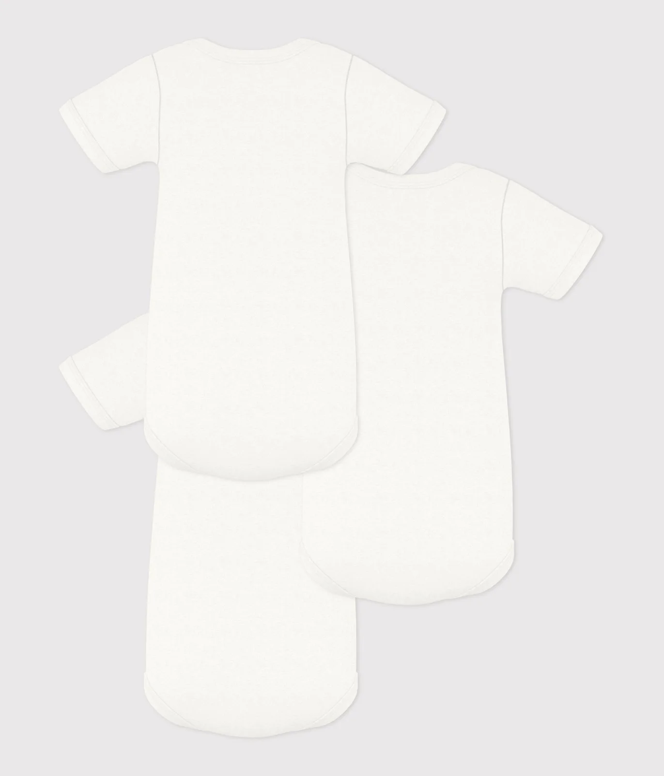 Pack of short-sleeved plain cotton bodies for babies