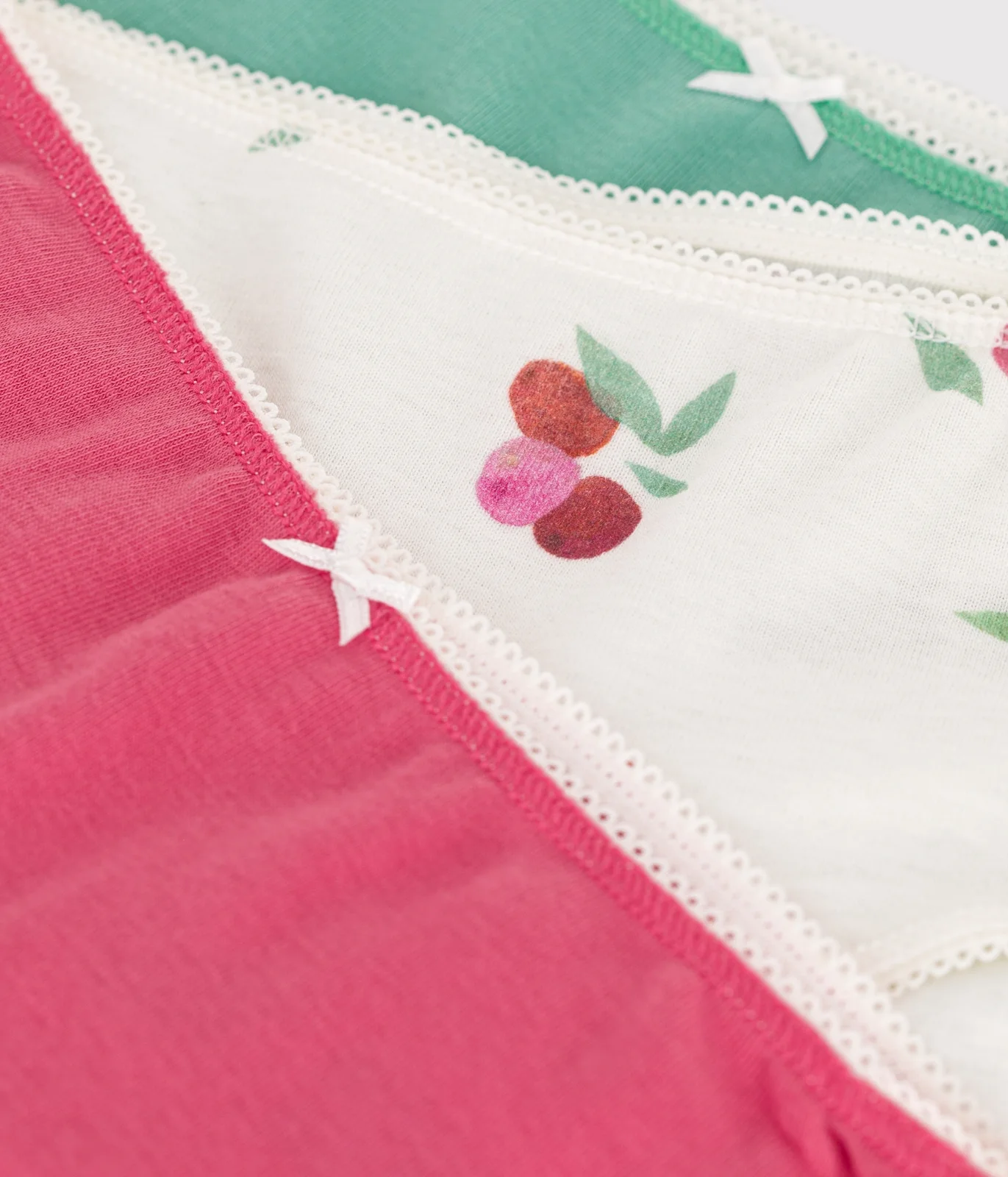 Children's fruit-print cotton  shorties - 3-pack