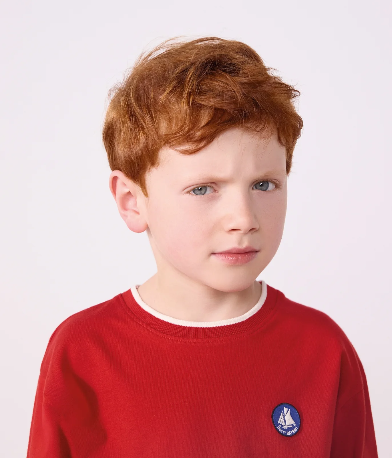 Children's long-sleeved plain cotton T-shirt