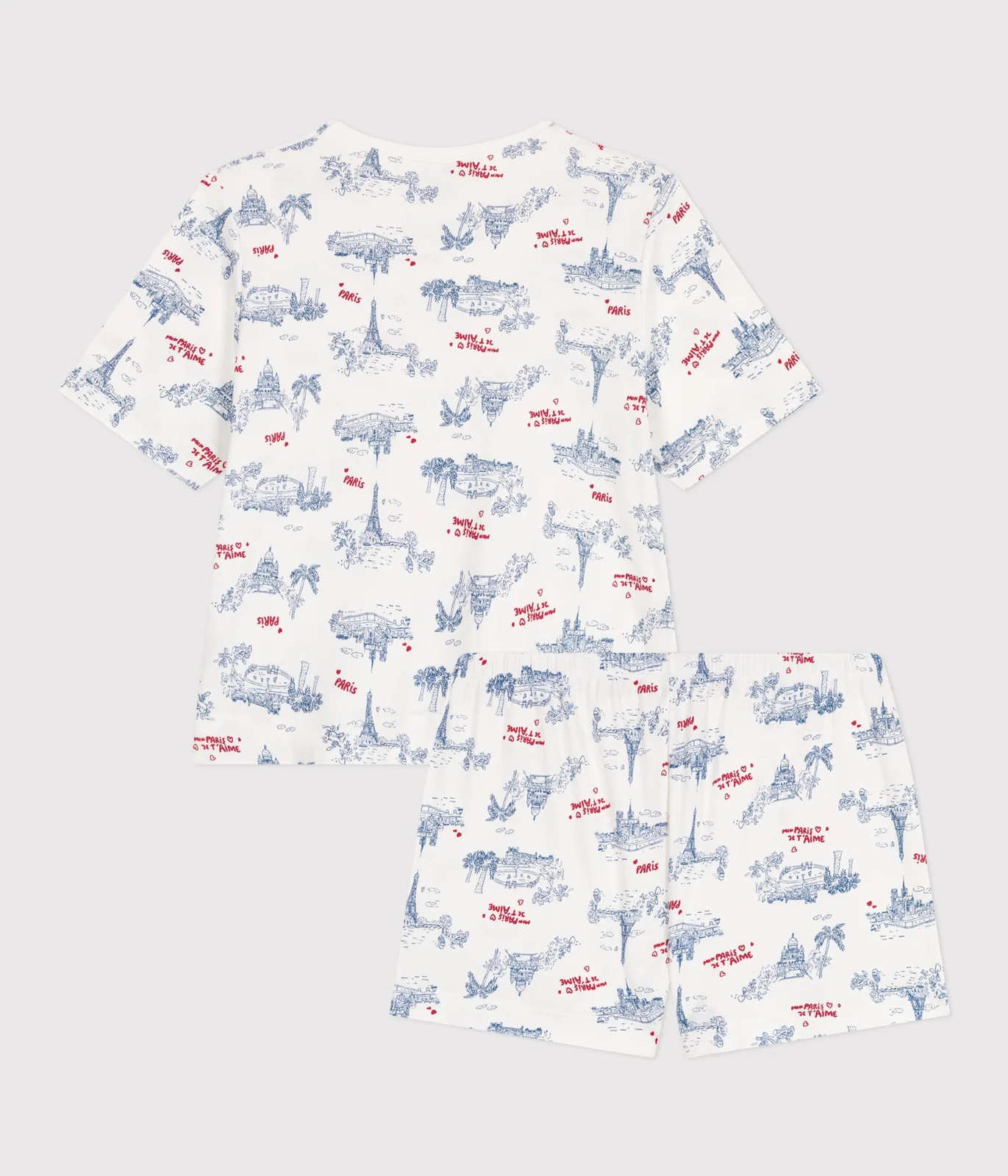 Women's short Paris print cotton pyjamas