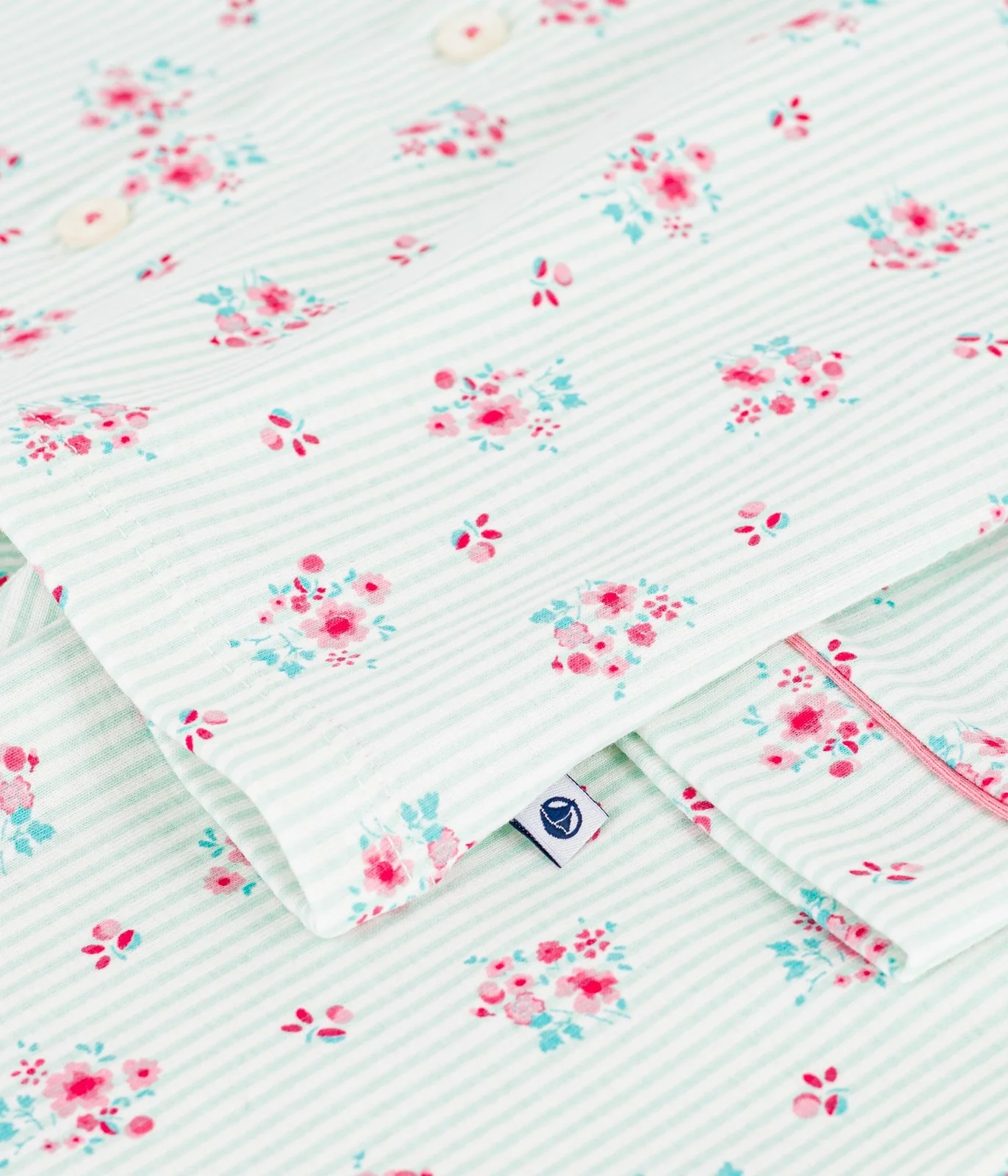 Children's buttoned printed cotton pyjamas