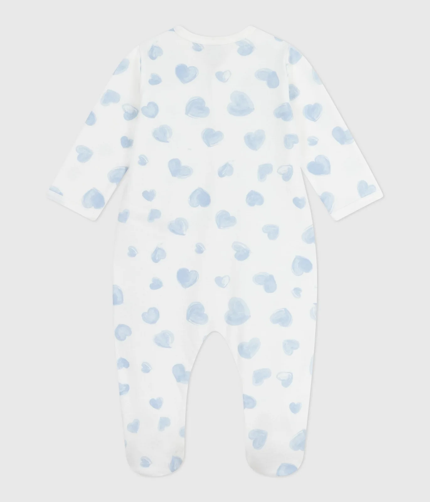 Babies' brushed fleece heart-print pyjamas with a collar