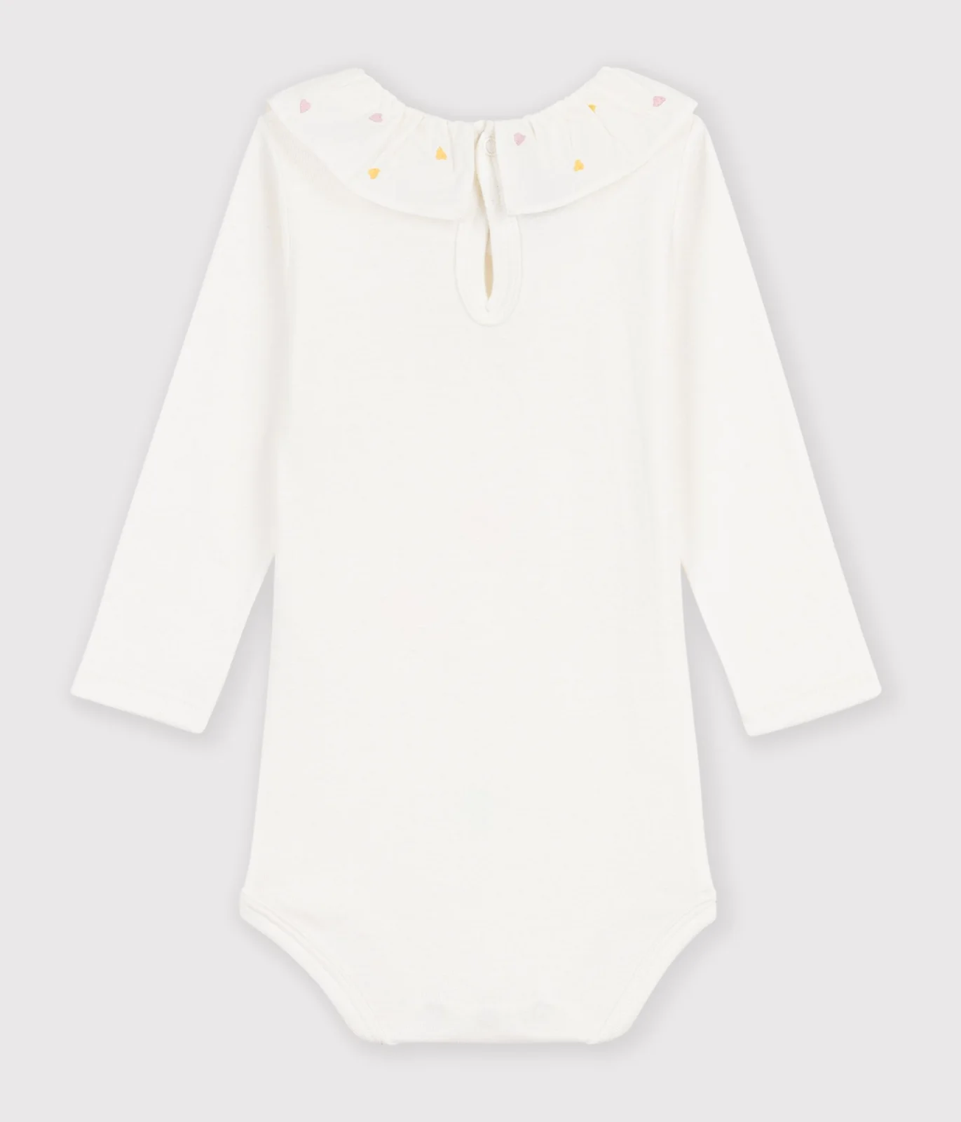 Babies' plain cotton body with an embroidered collar