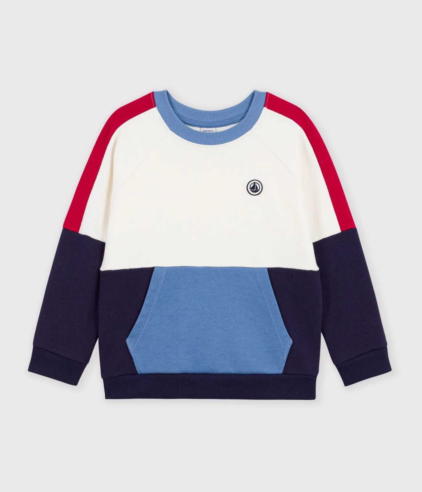 Children's plain colourblock cotton sweatshirt