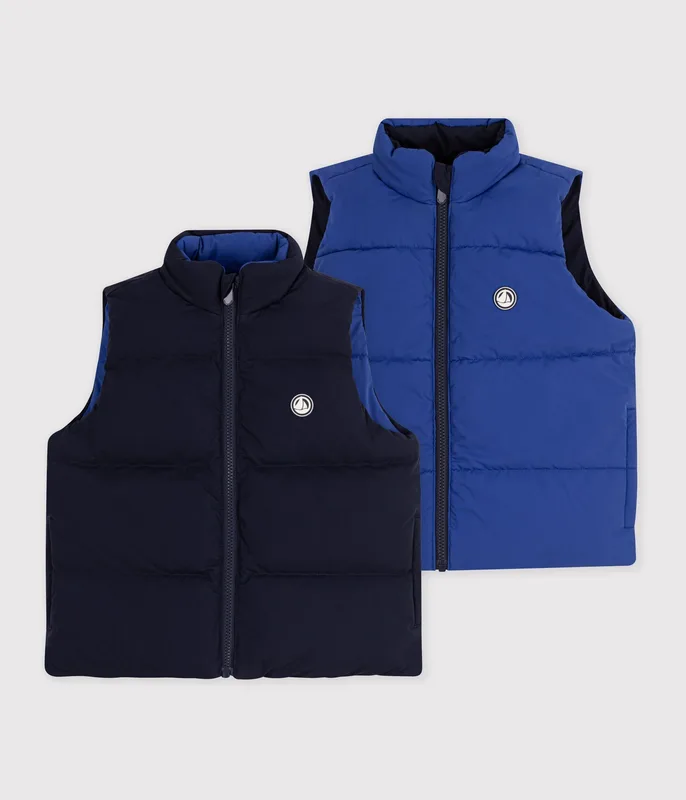 Children's plain, sleeveless puffer jacket