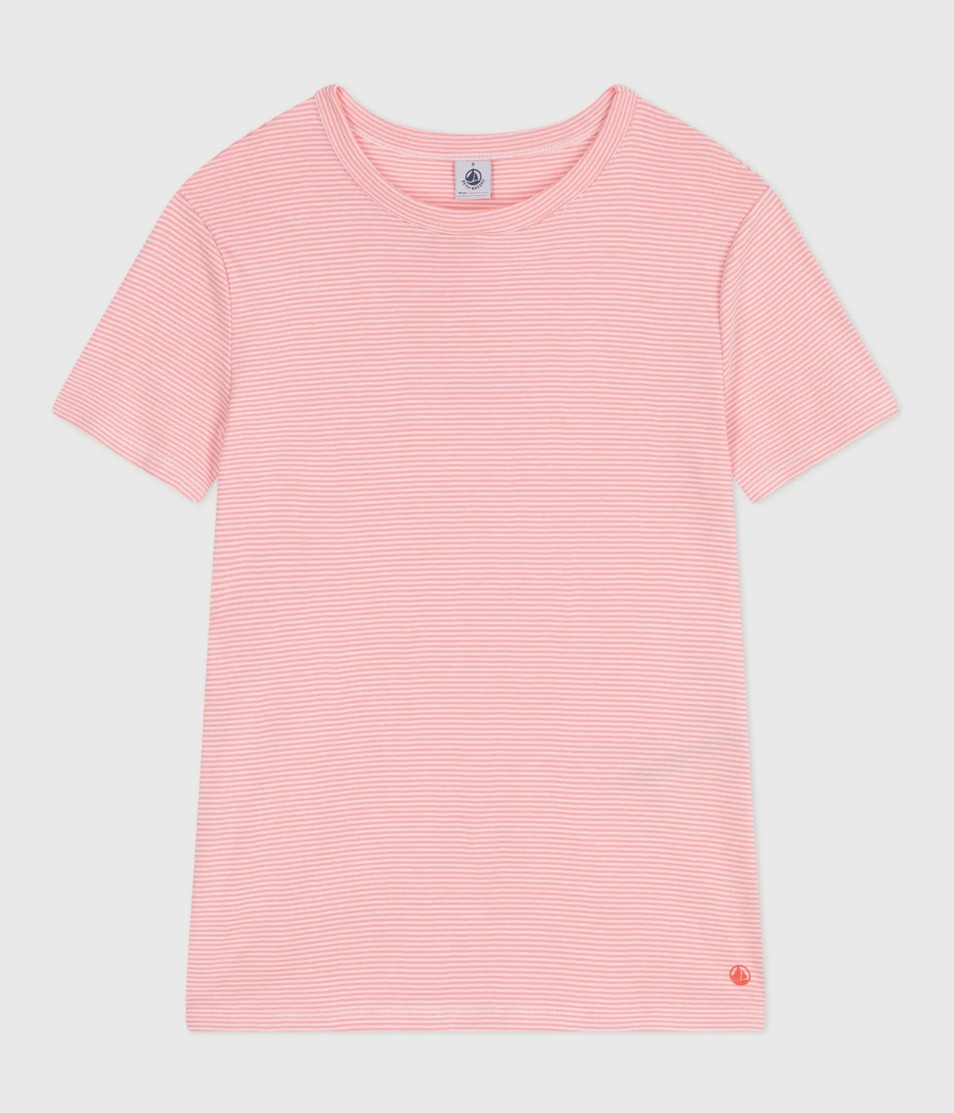 Women's short-sleeved stripy cotton T-shirt