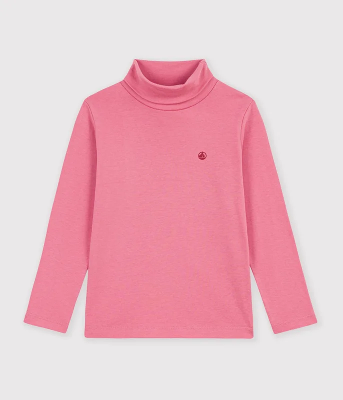 Children's plain cotton rollneck top