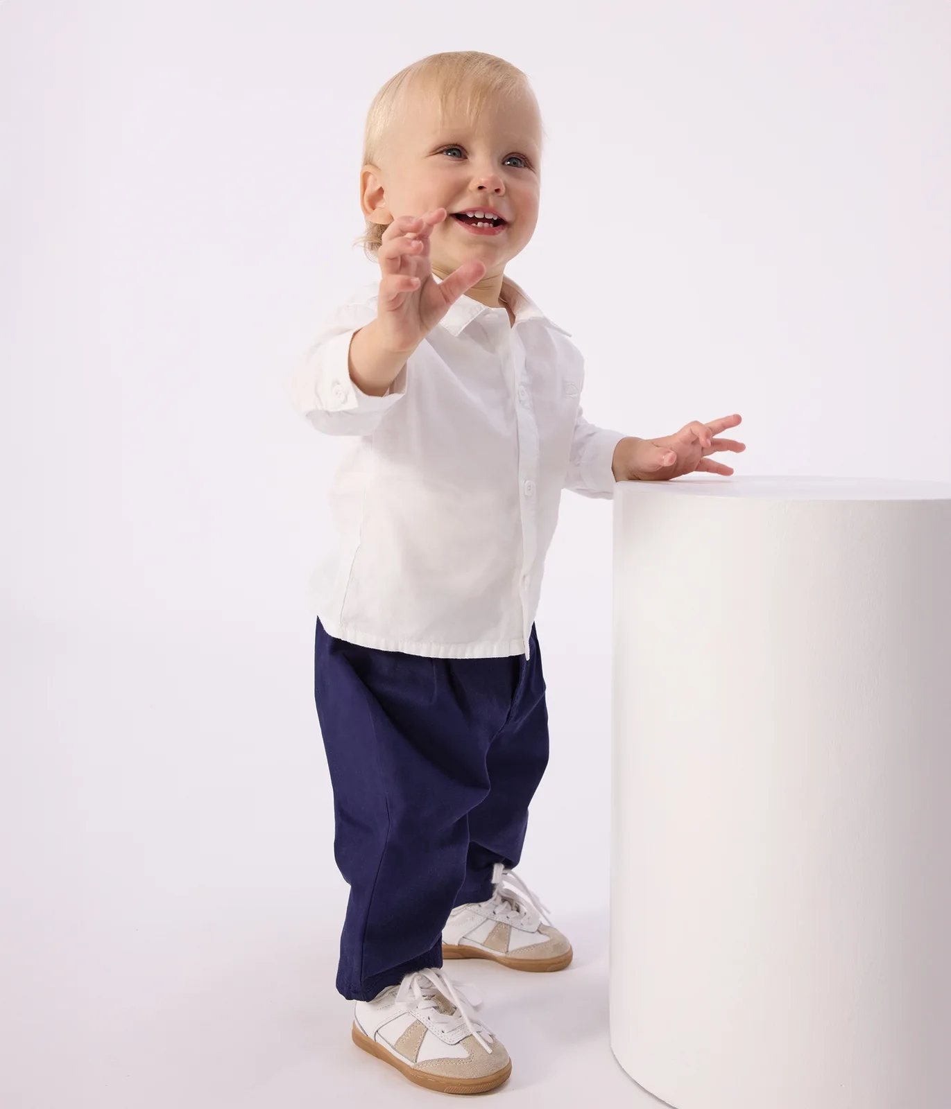 Babies' plain cotton shirt