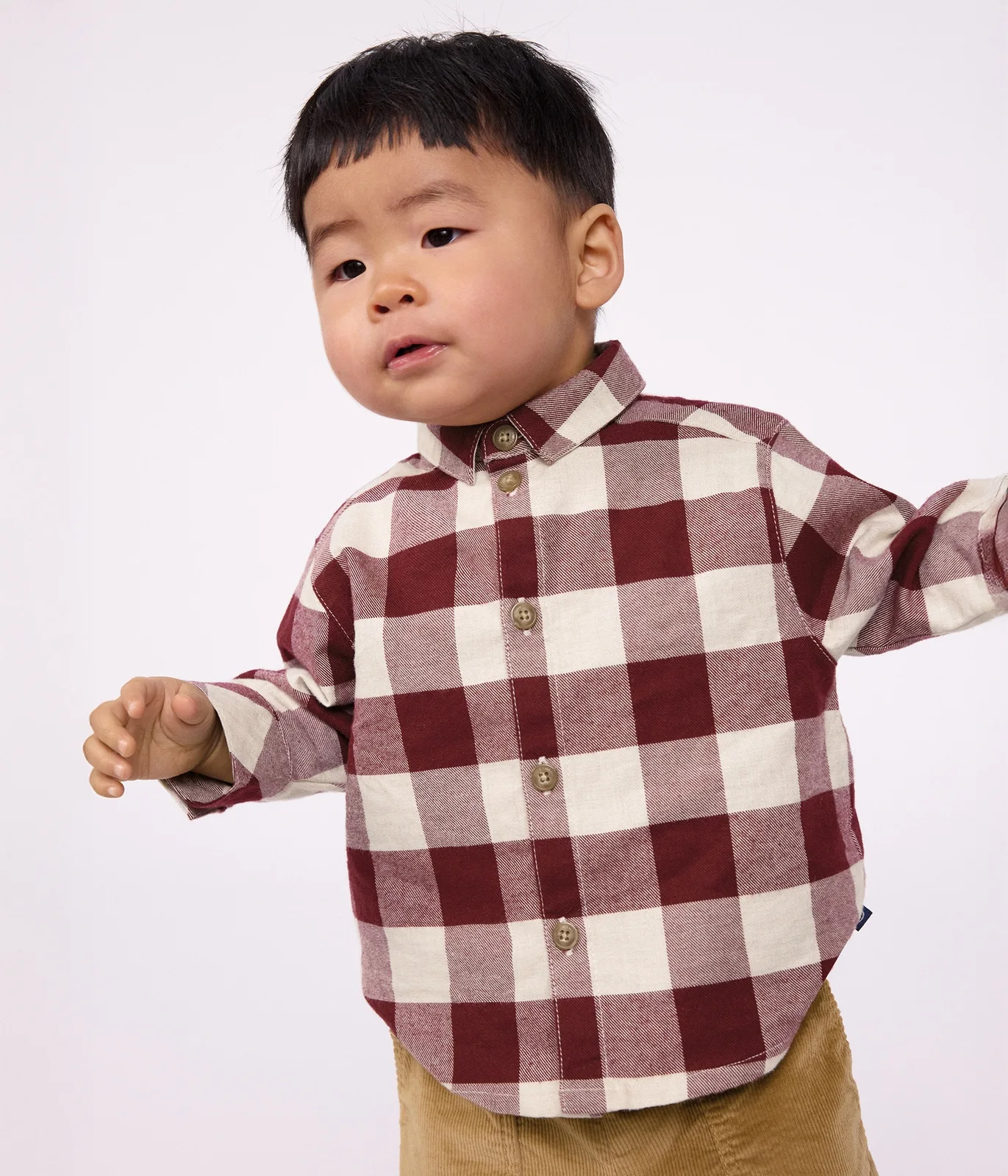 Babies' checked flannel shirt