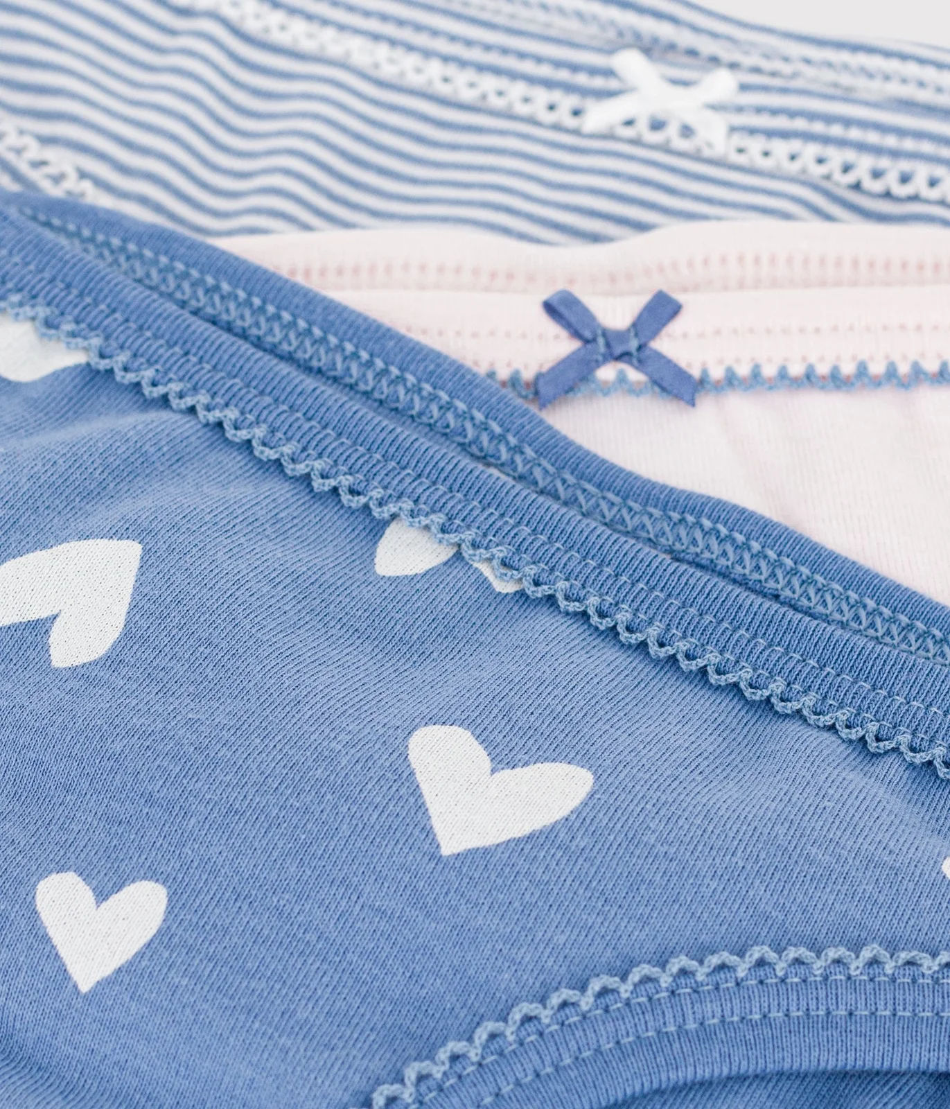 Pack of children's cotton pants with hearts