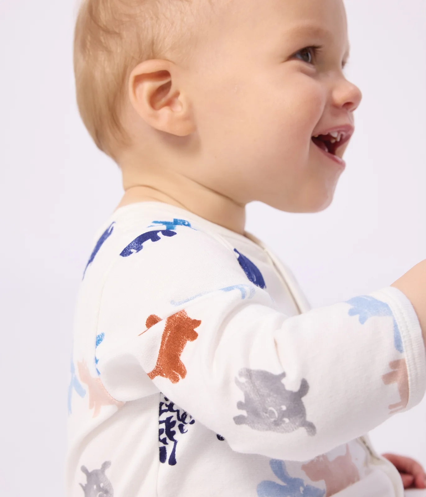 Babies' printed brushed fleece dog print pyjama suit
