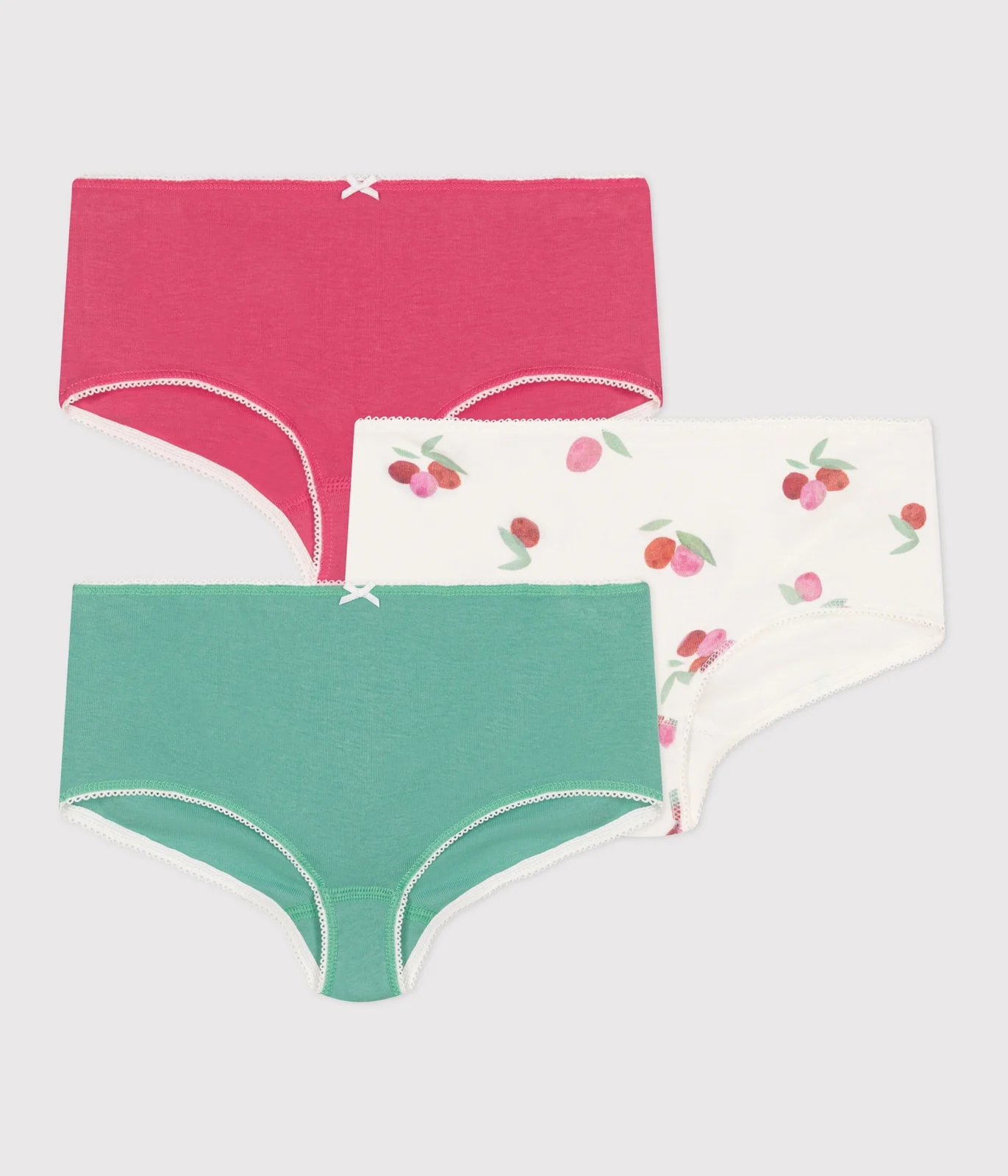 Children's fruit-print cotton  shorties - 3-pack