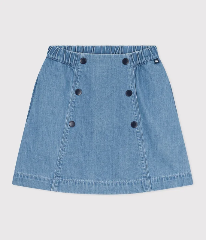 Children's short plain cotton skirt