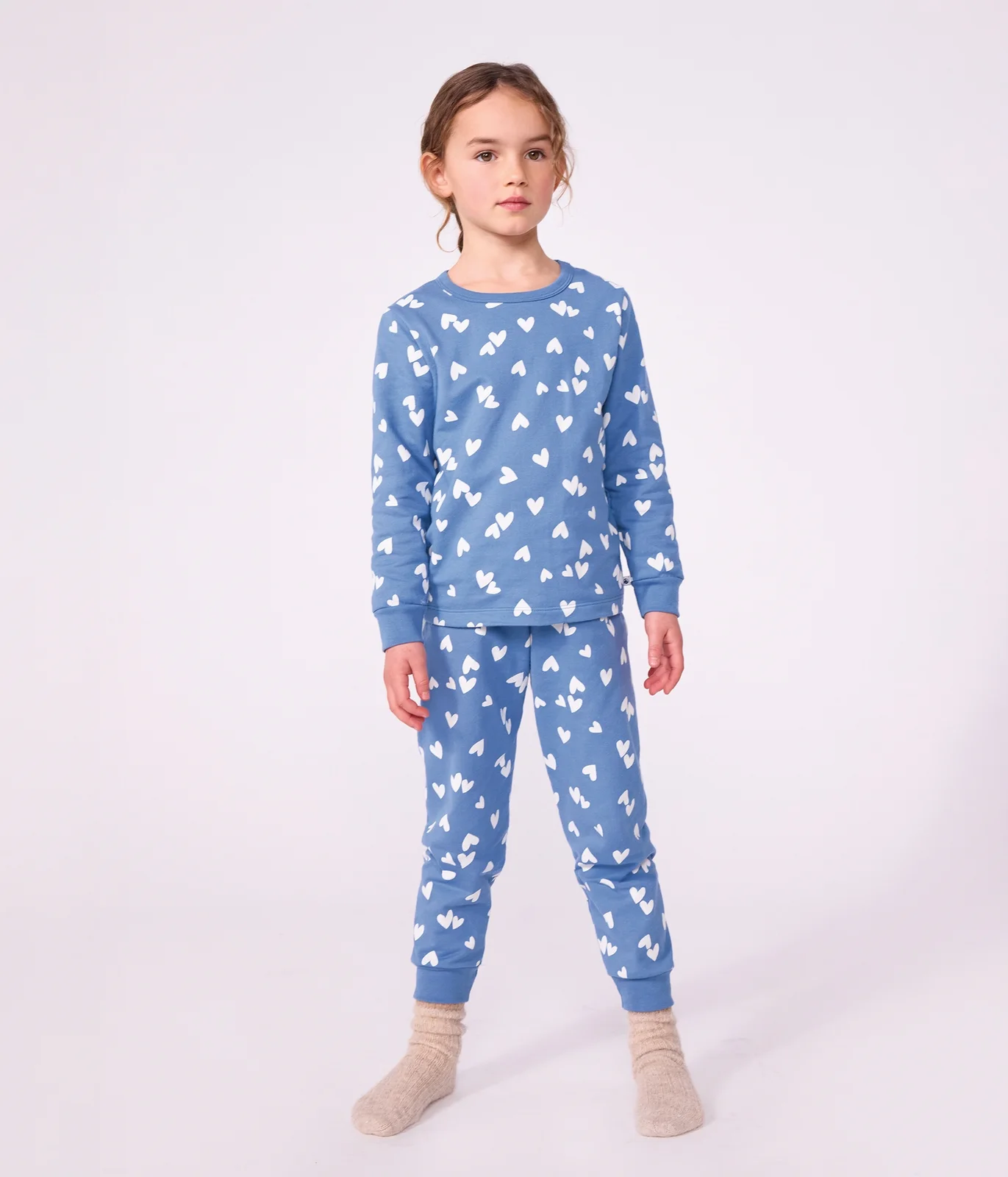 Children's fleece pyjamas with hearts
