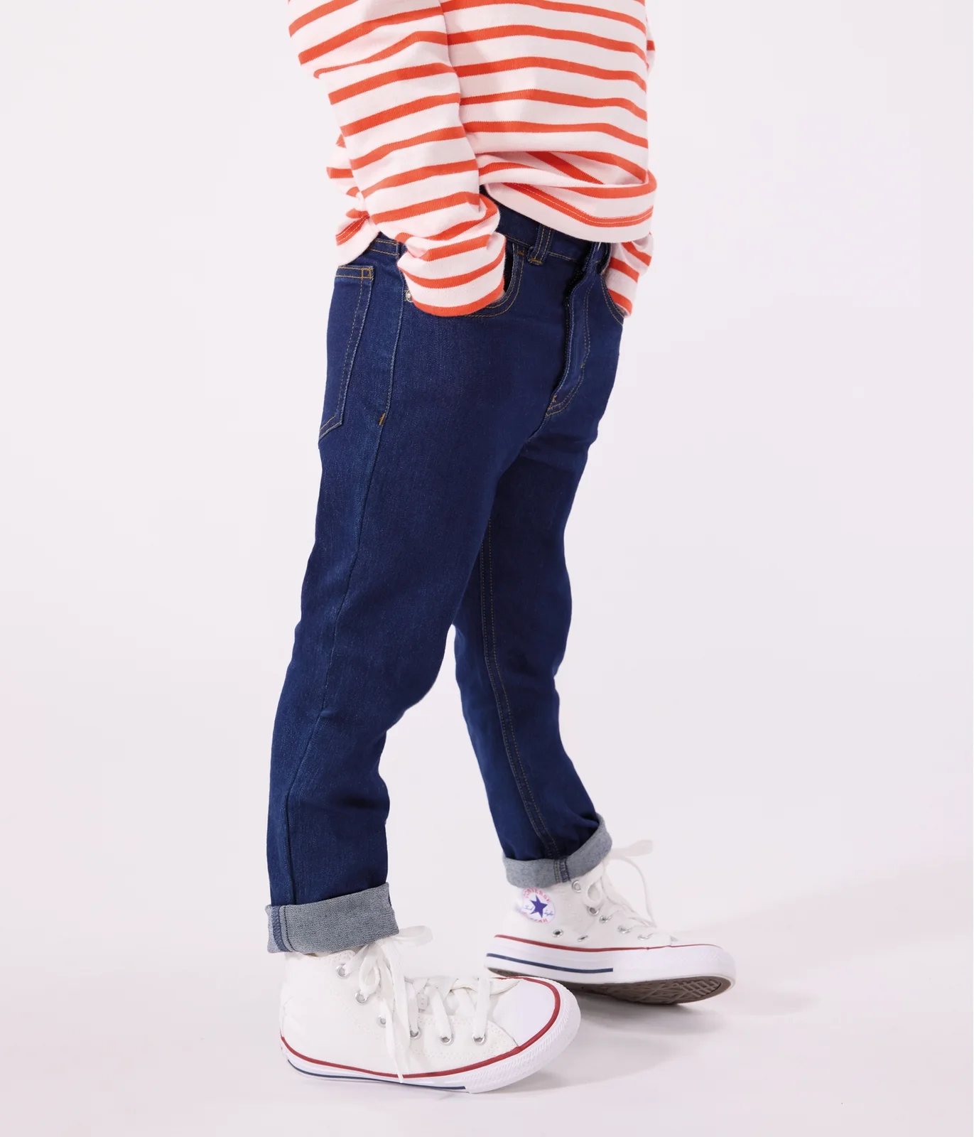Girls' slim denim trousers