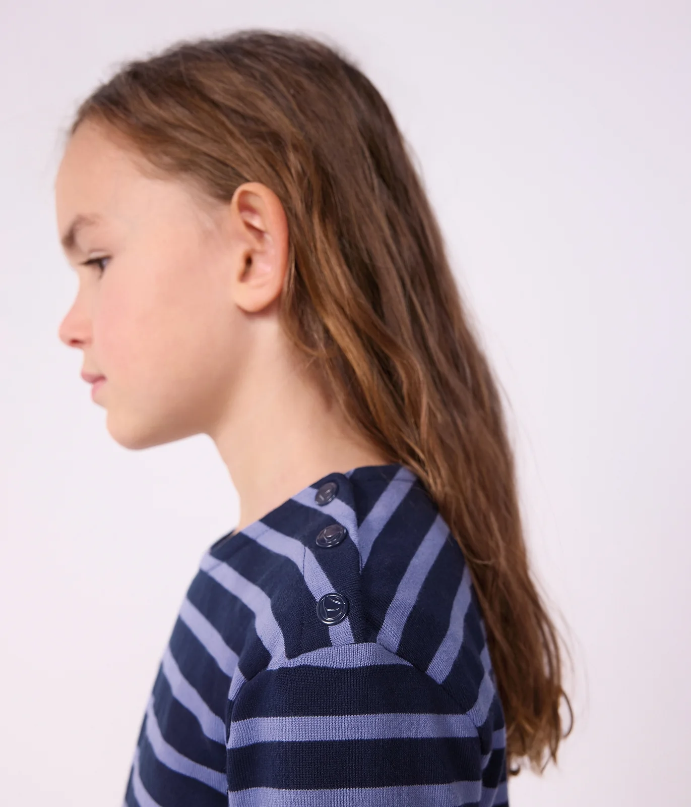 Children's long-sleeved stripy cotton dress