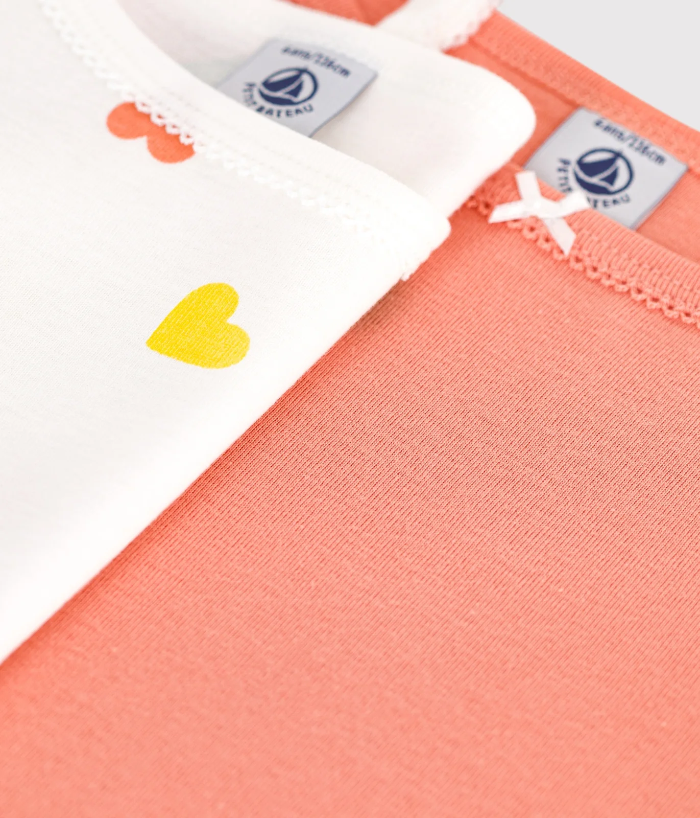 Children's heart print cotton tank tops - 2-pack