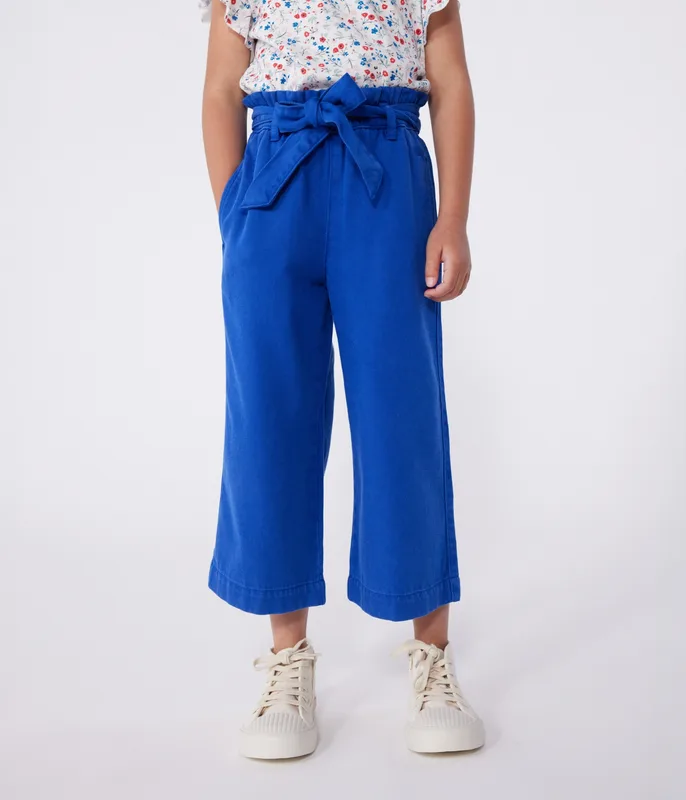 Children's cotton and Lyocell blend trousers.